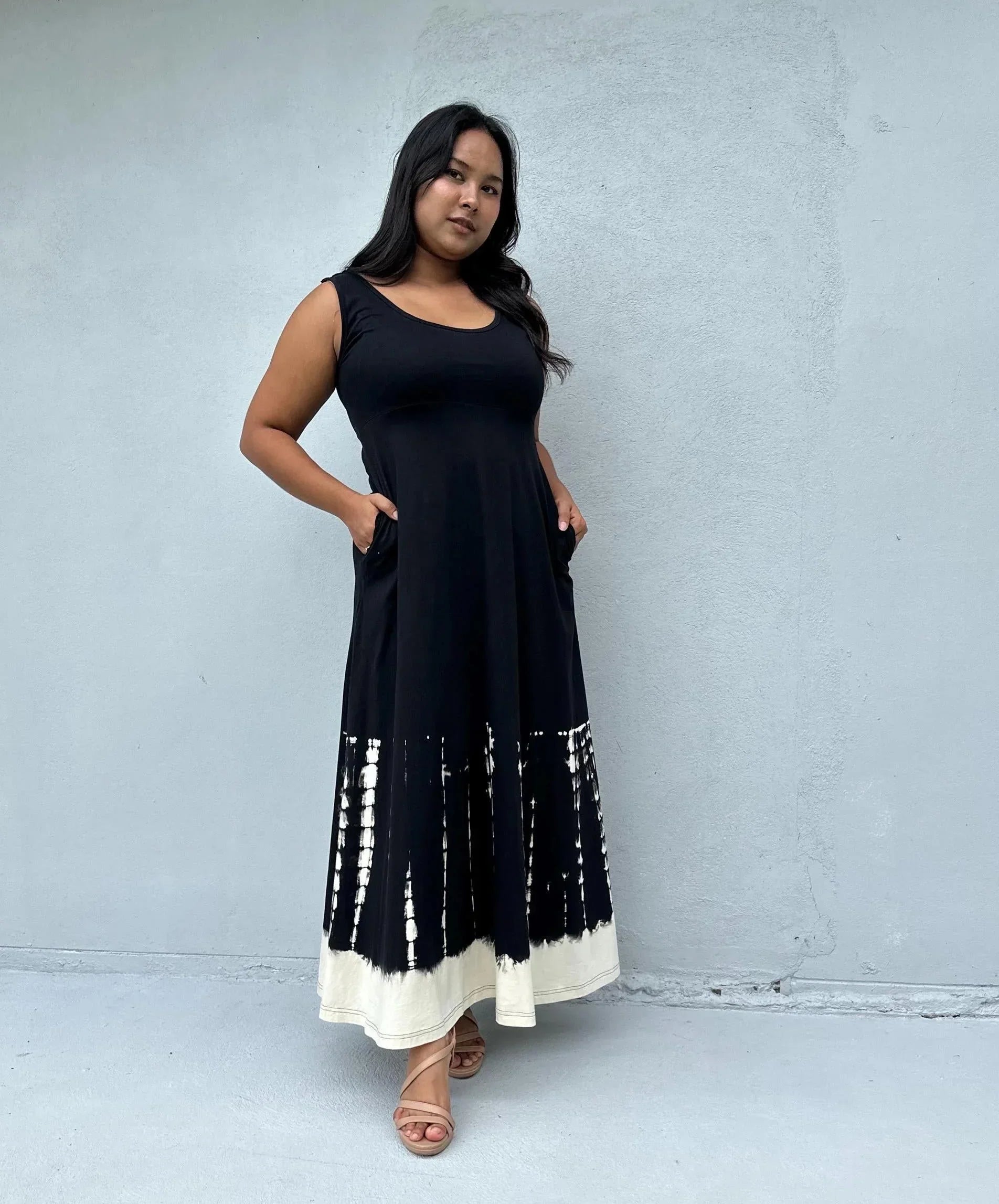 Maya Cotton Dress - Sleeveless, A-Line, Jersey Cotton  Mala Handworks