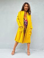 Yara Open Cotton Cardigan in Yellow Turmeric