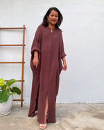 MALA handworks Aura Double Gauze Cotton Shirt Dress in Brown