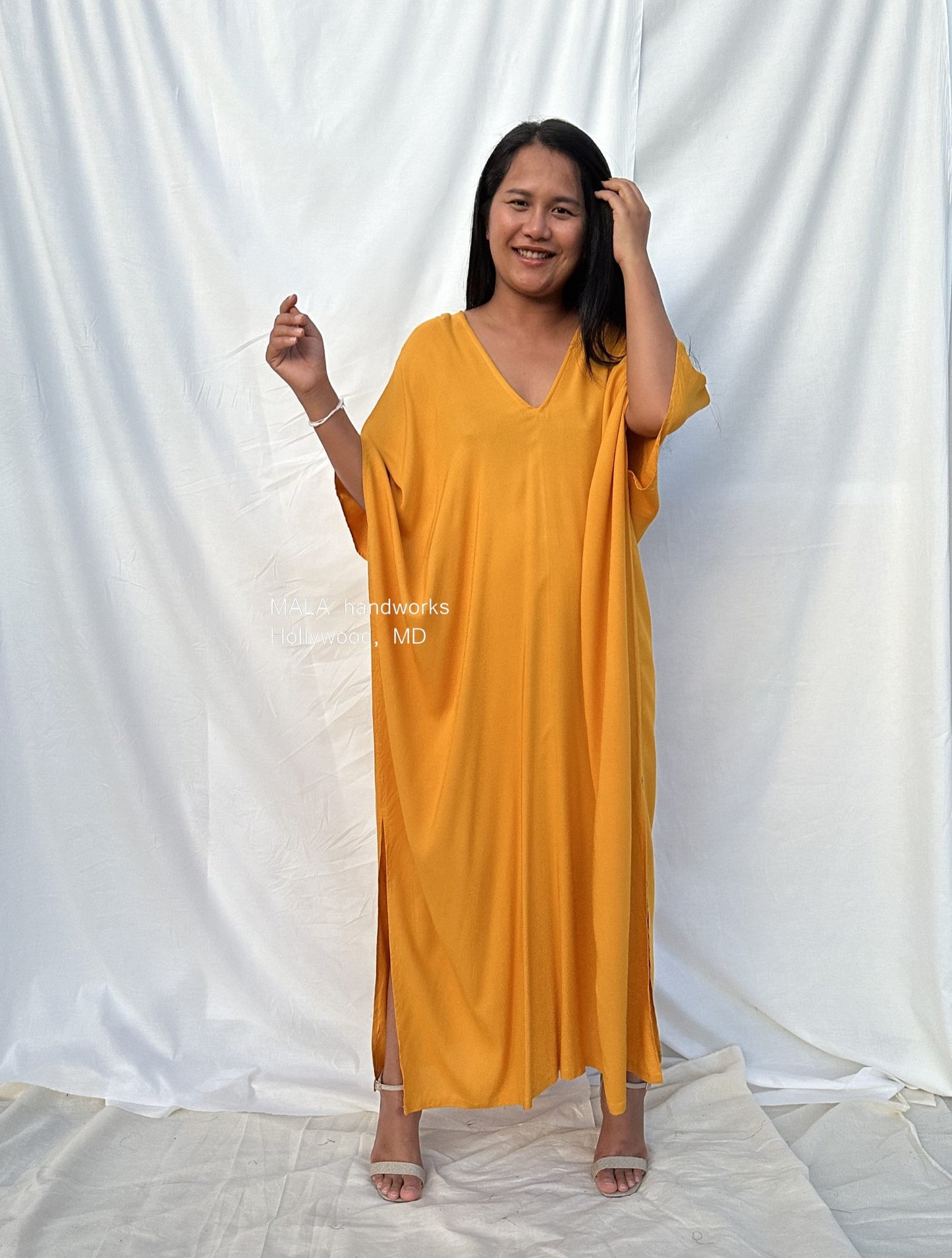 MALA handworks Camila Kaftan in Light Orange