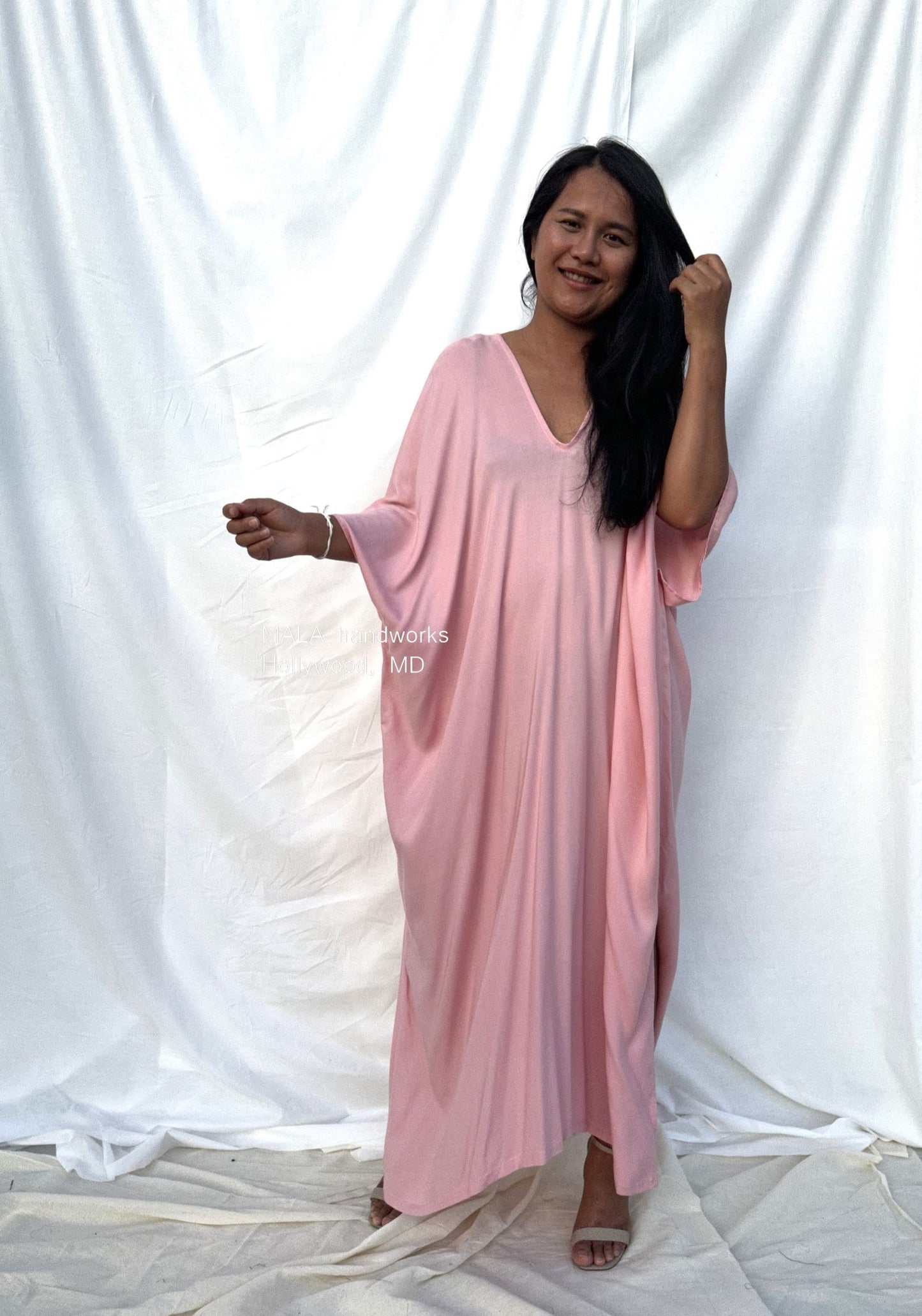MALA handworks Camila Kaftan in Peach Pink