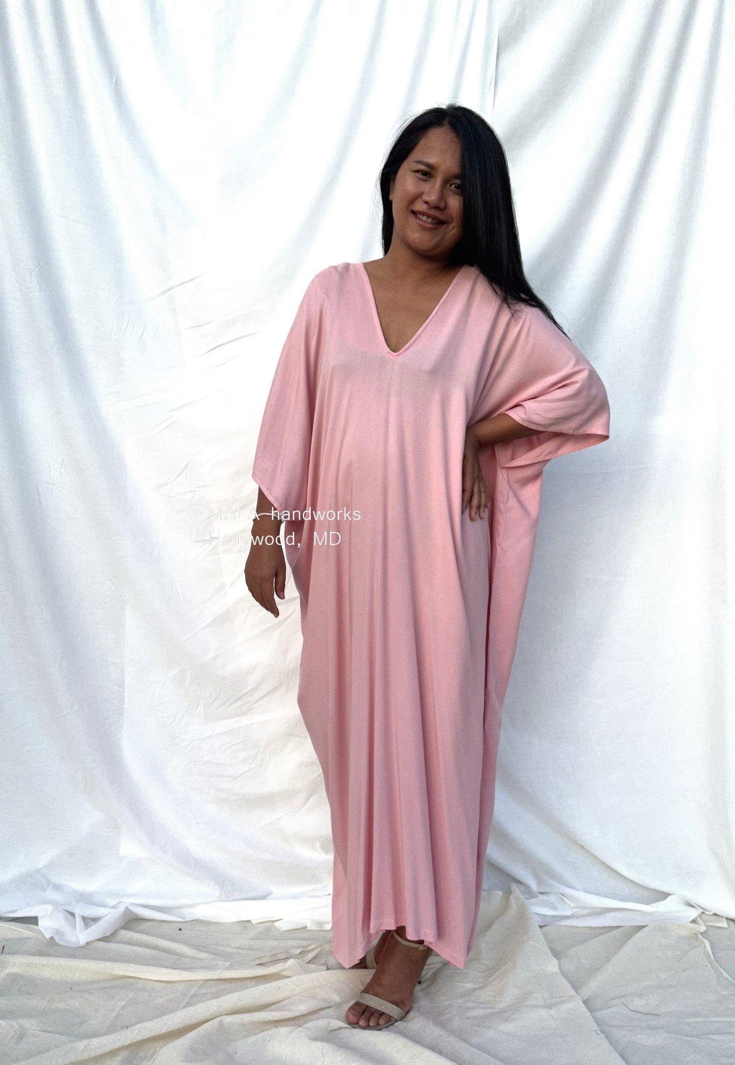 MALA handworks Camila Kaftan in Peach Pink