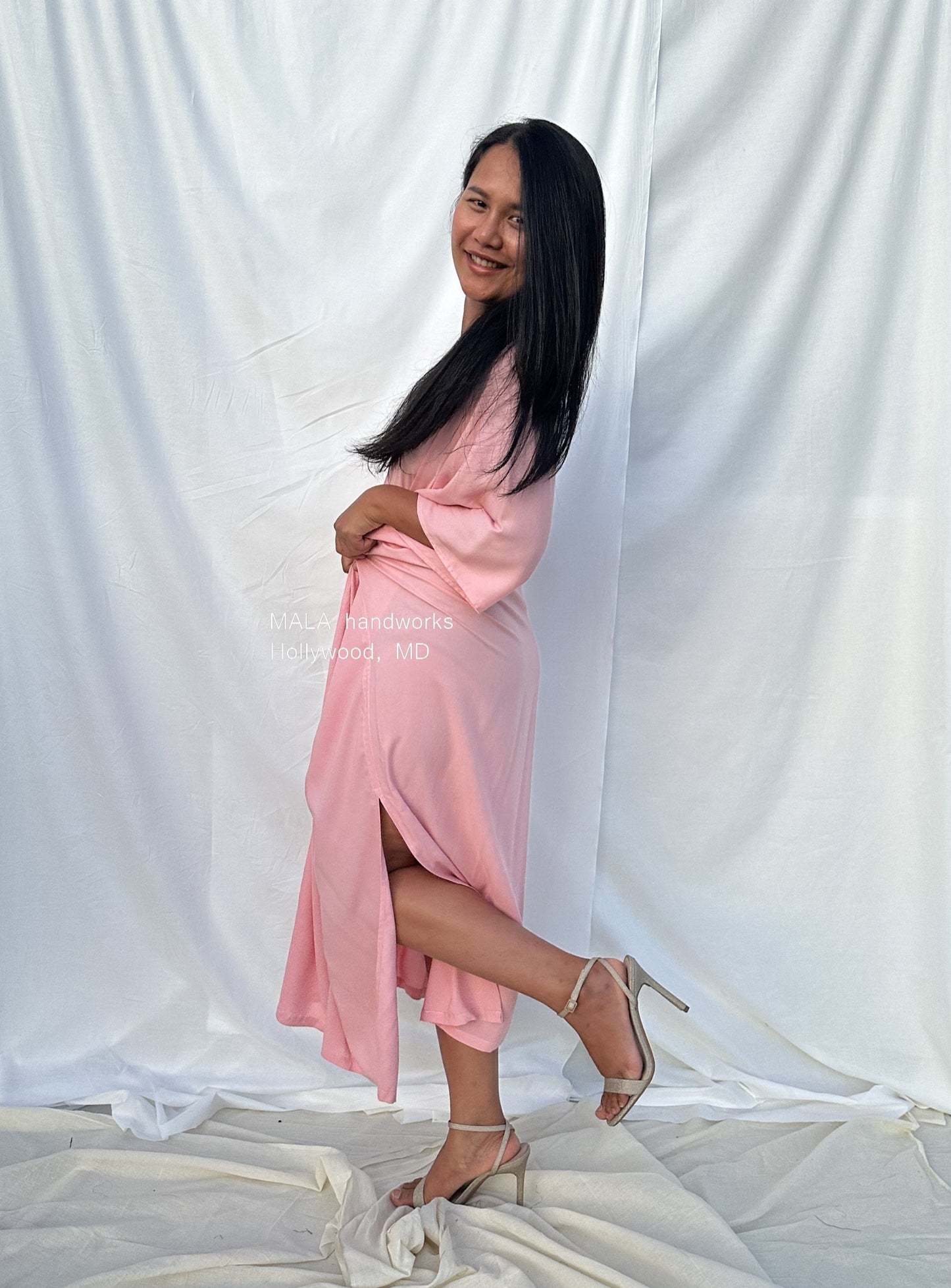 MALA handworks Camila Kaftan in Peach Pink
