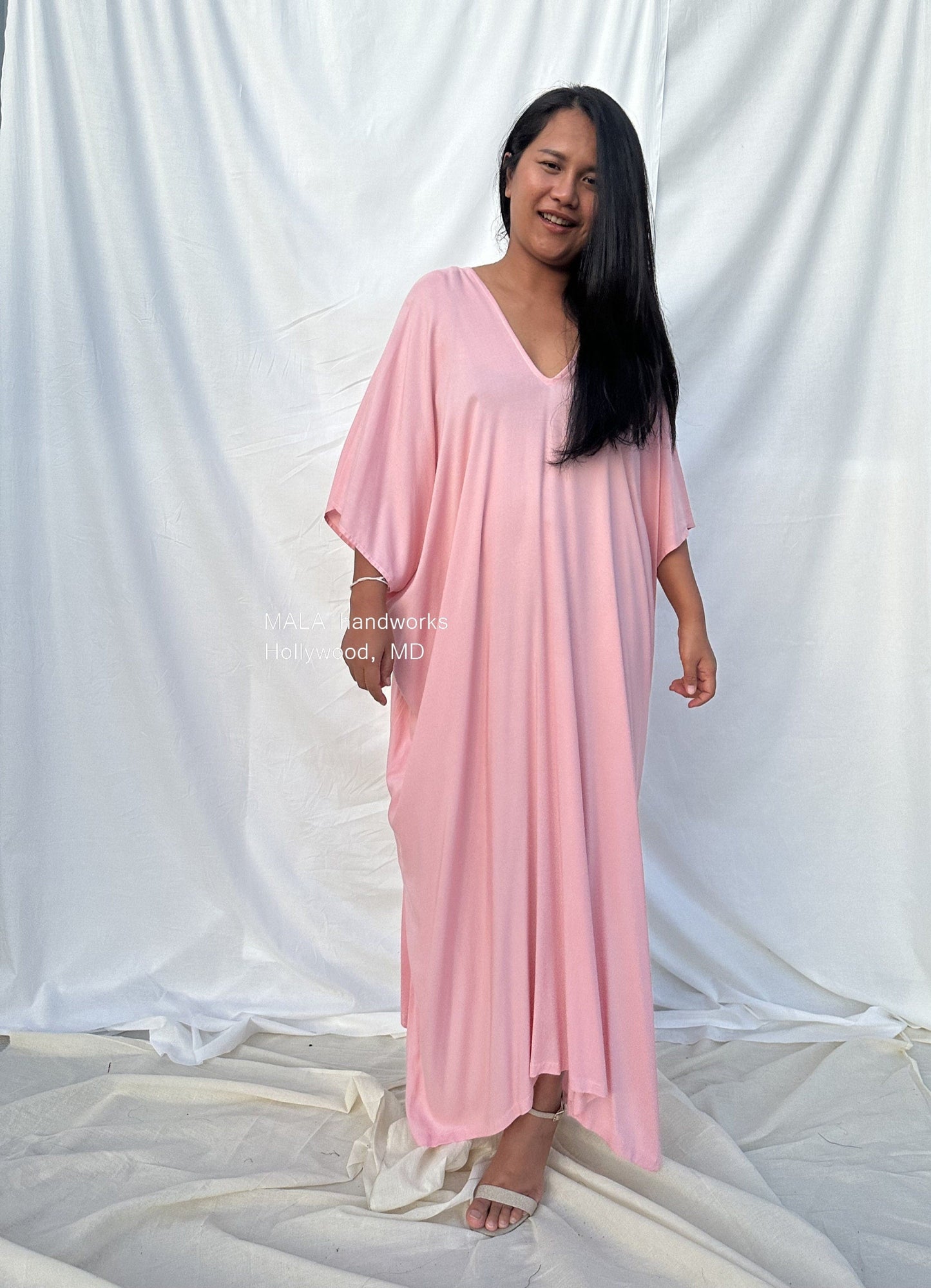 MALA handworks Camila Kaftan in Peach Pink