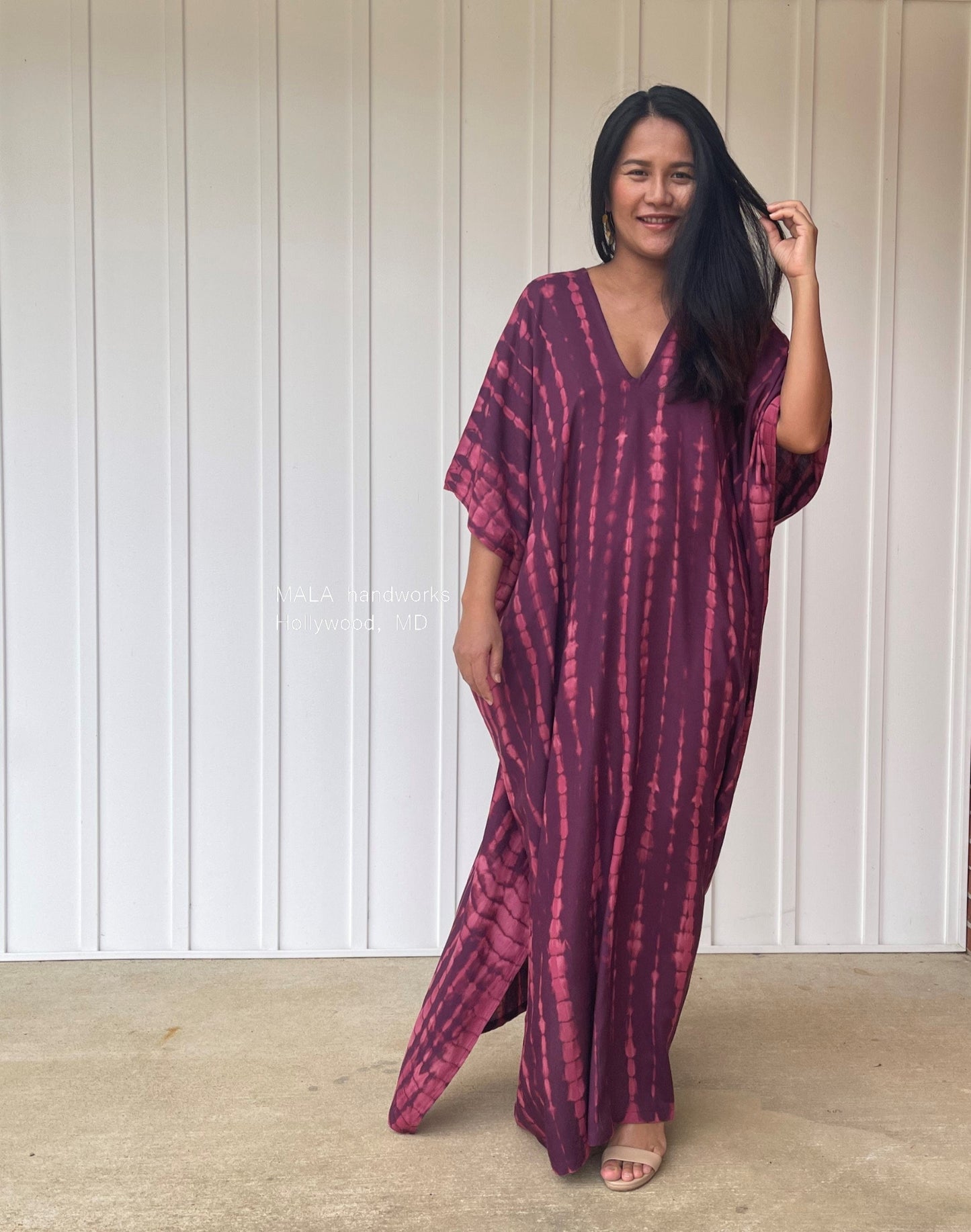 MALA handworks Camila Kaftan in Purple Tie Dye