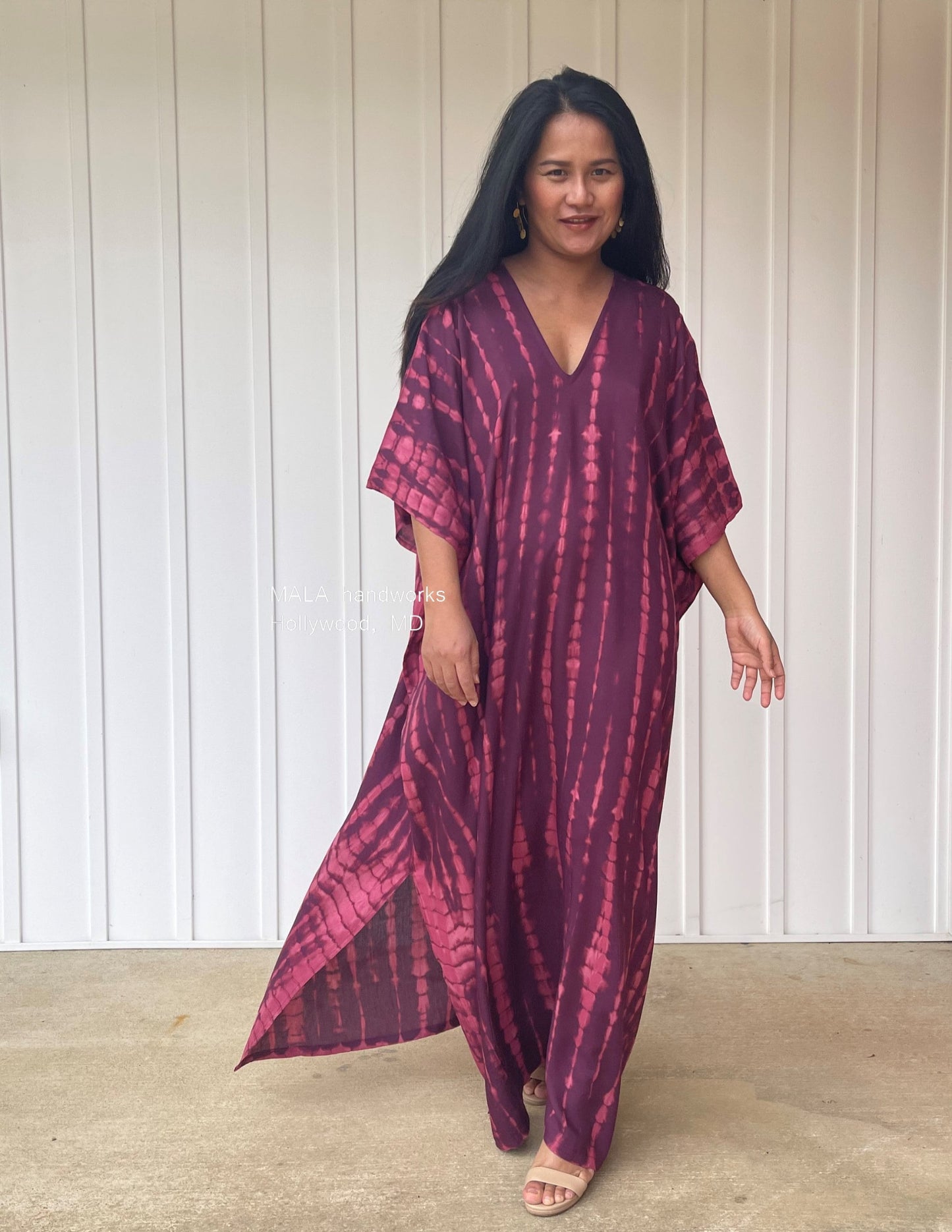 MALA handworks Camila Kaftan in Purple Tie Dye