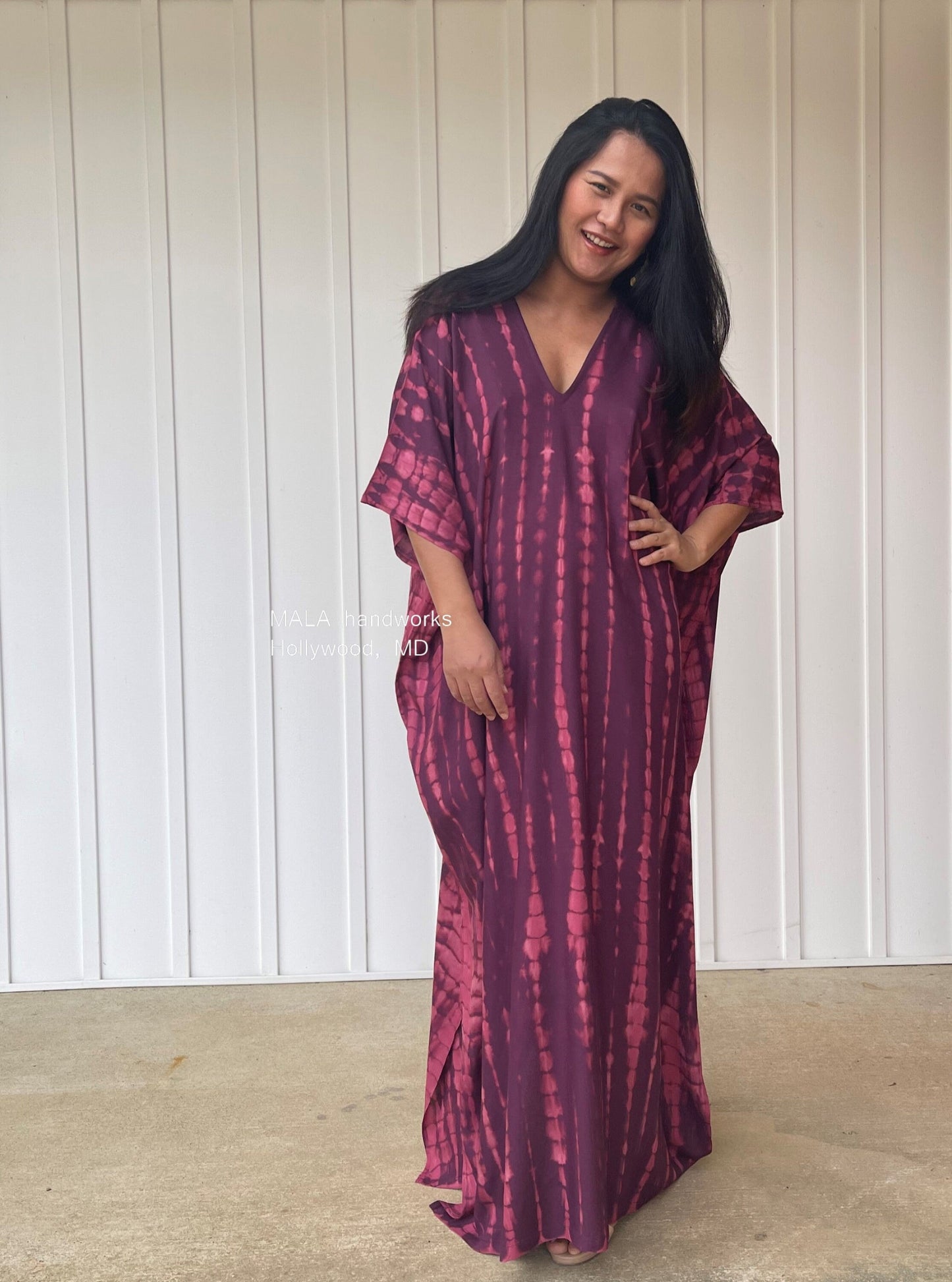 MALA handworks Camila Kaftan in Purple Tie Dye