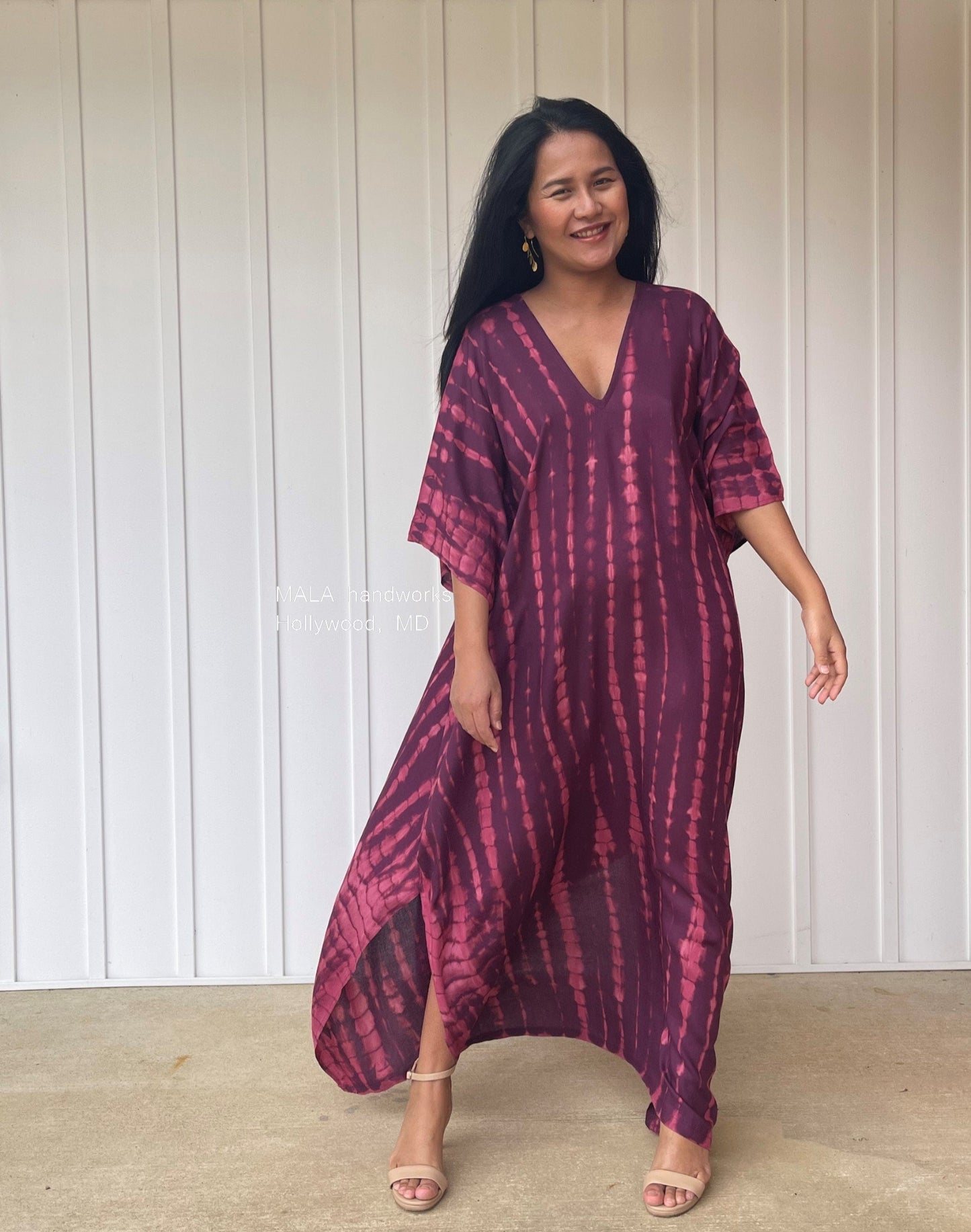 MALA handworks Camila Kaftan in Purple Tie Dye