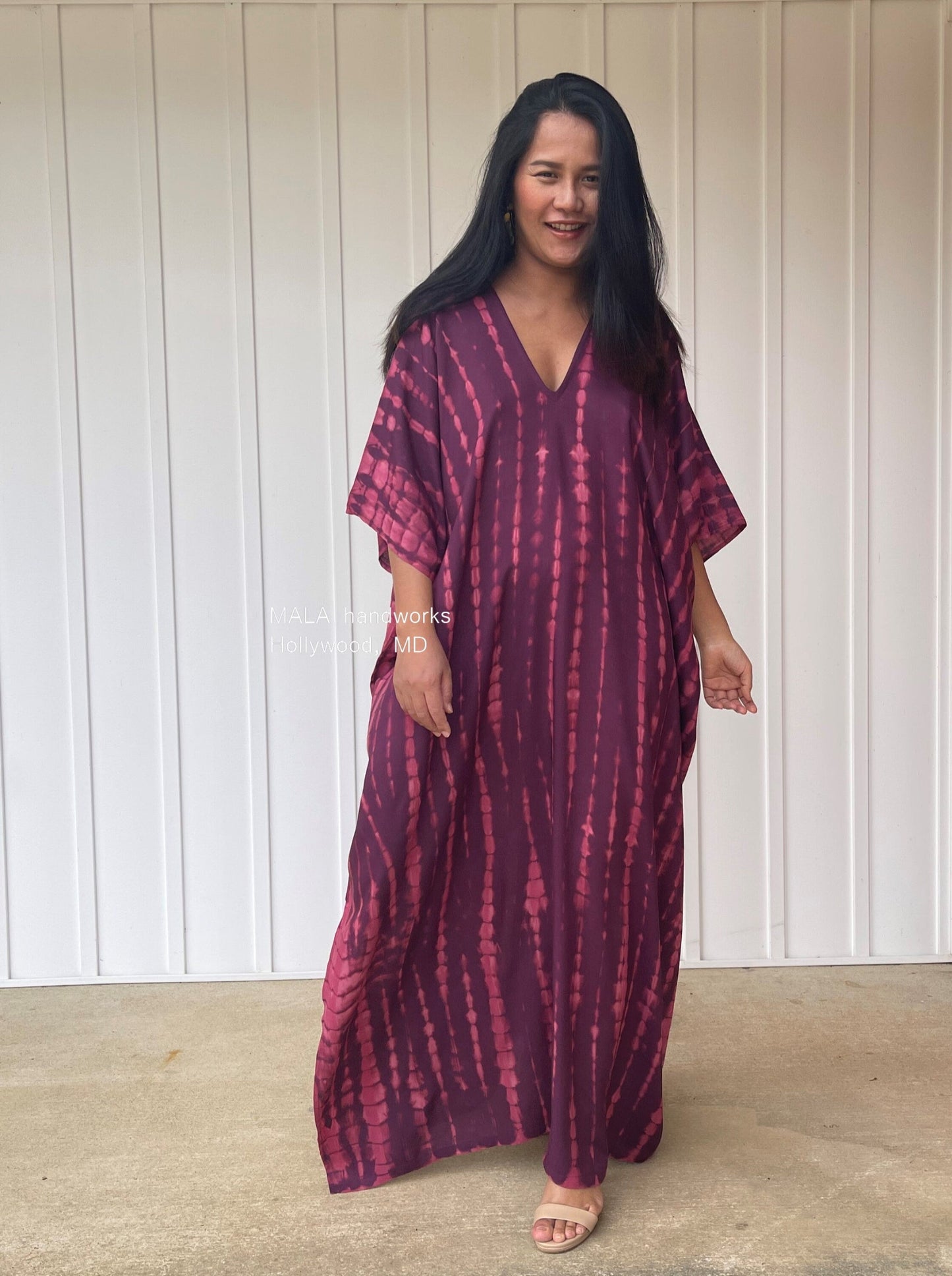 MALA handworks Camila Kaftan in Purple Tie Dye