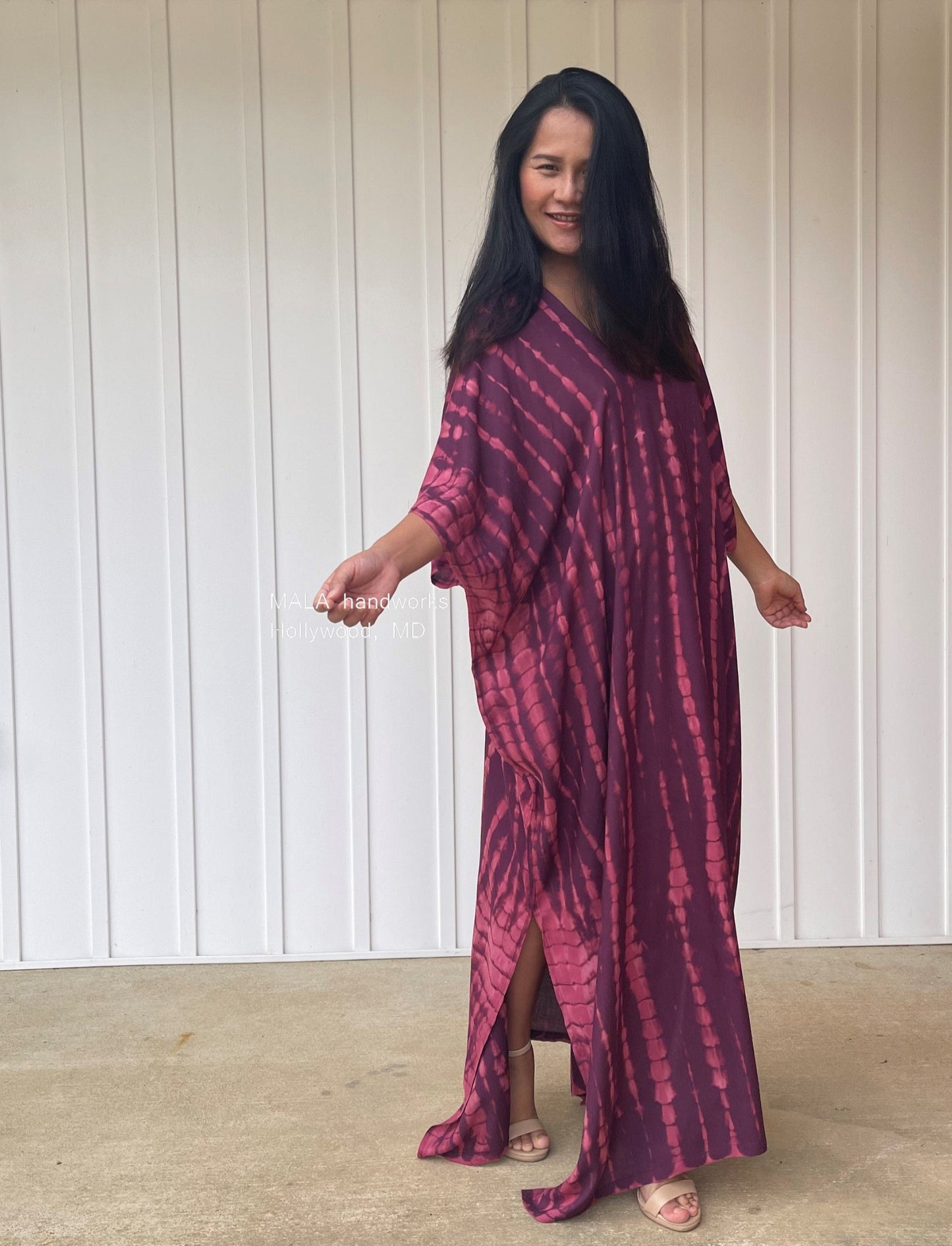 MALA handworks Camila Kaftan in Purple Tie Dye