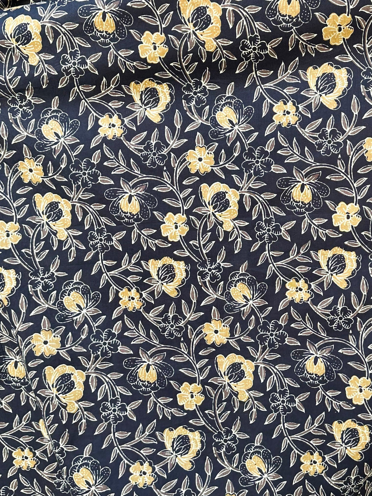 MALA handworks  56 Evelyn Kaftan in Black and Yellow Pattern