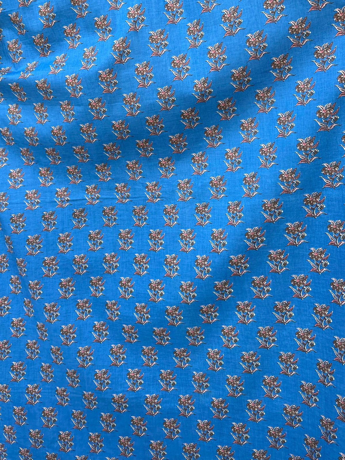 MALA handworks  56 Evelyn Kaftan in Blue and Floral Pattern