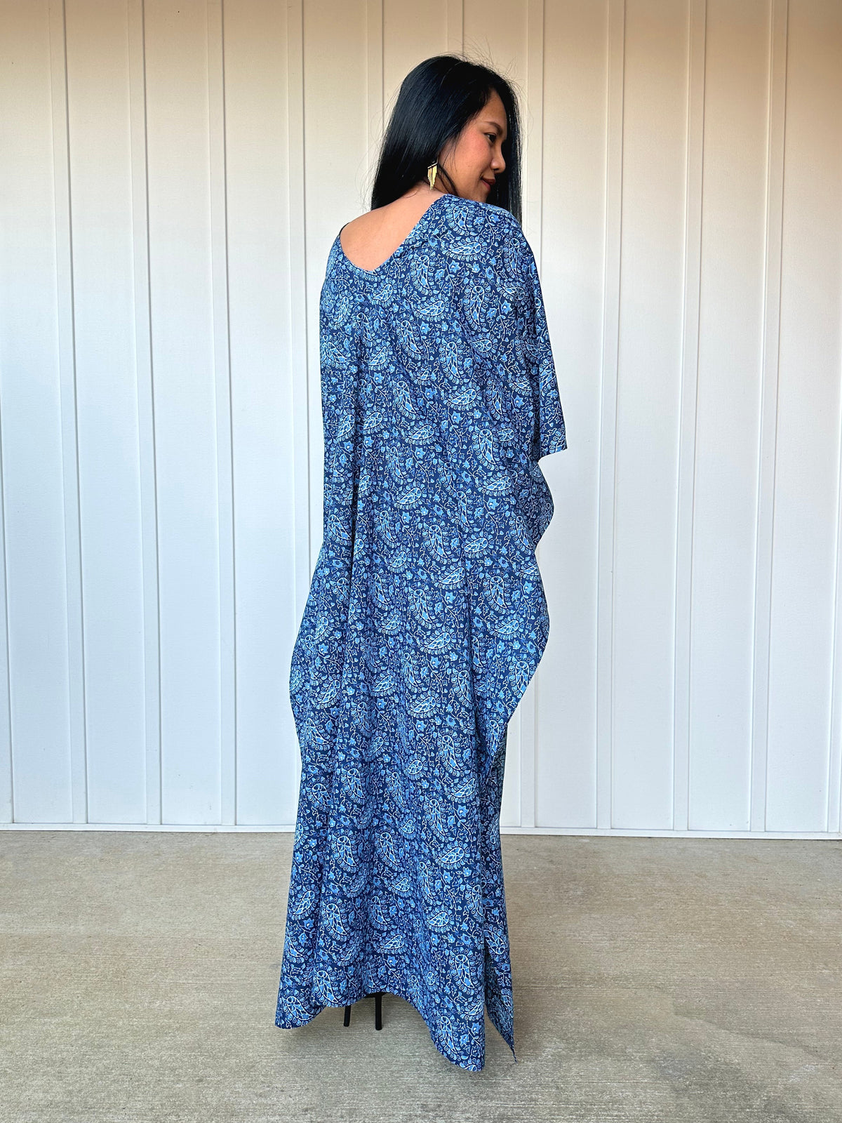 MALA handworks  56 Evelyn Kaftan in Blue Pattern