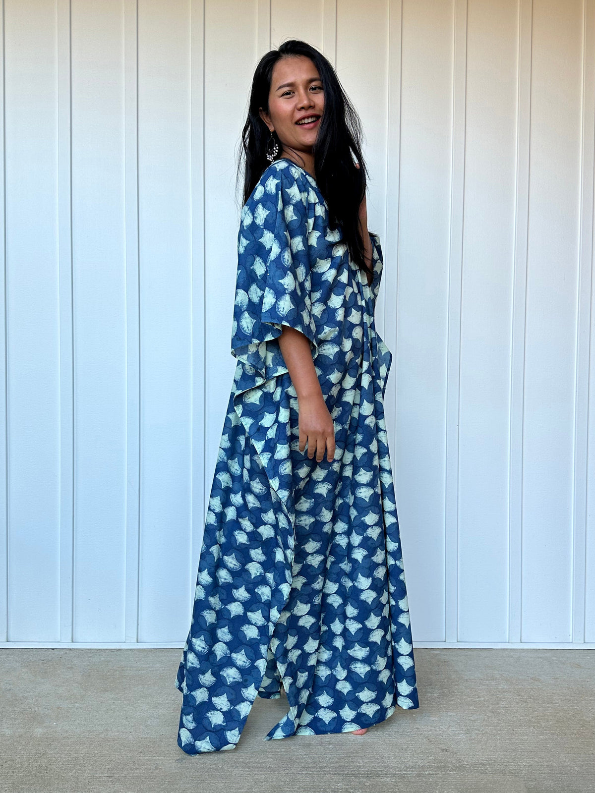 MALA handworks  Evelyn Kaftan in Blue Pattern