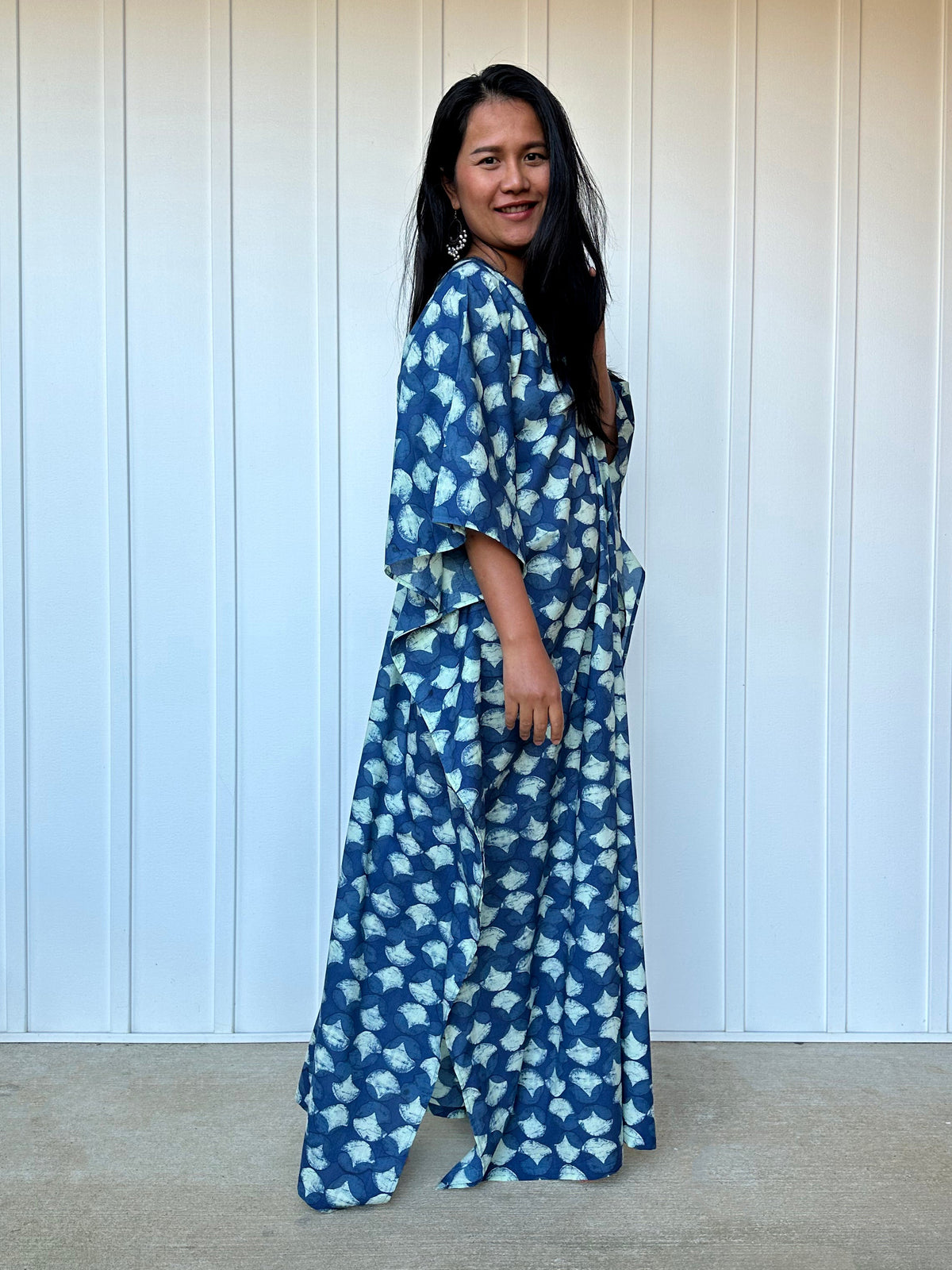 MALA handworks  Evelyn Kaftan in Blue Pattern