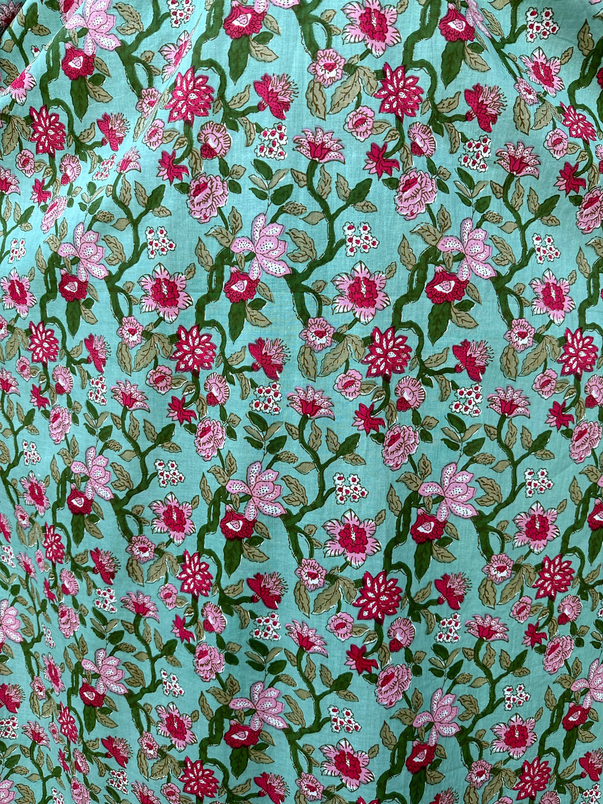 MALA handworks Evelyn Kaftan in Green and Floral Pattern