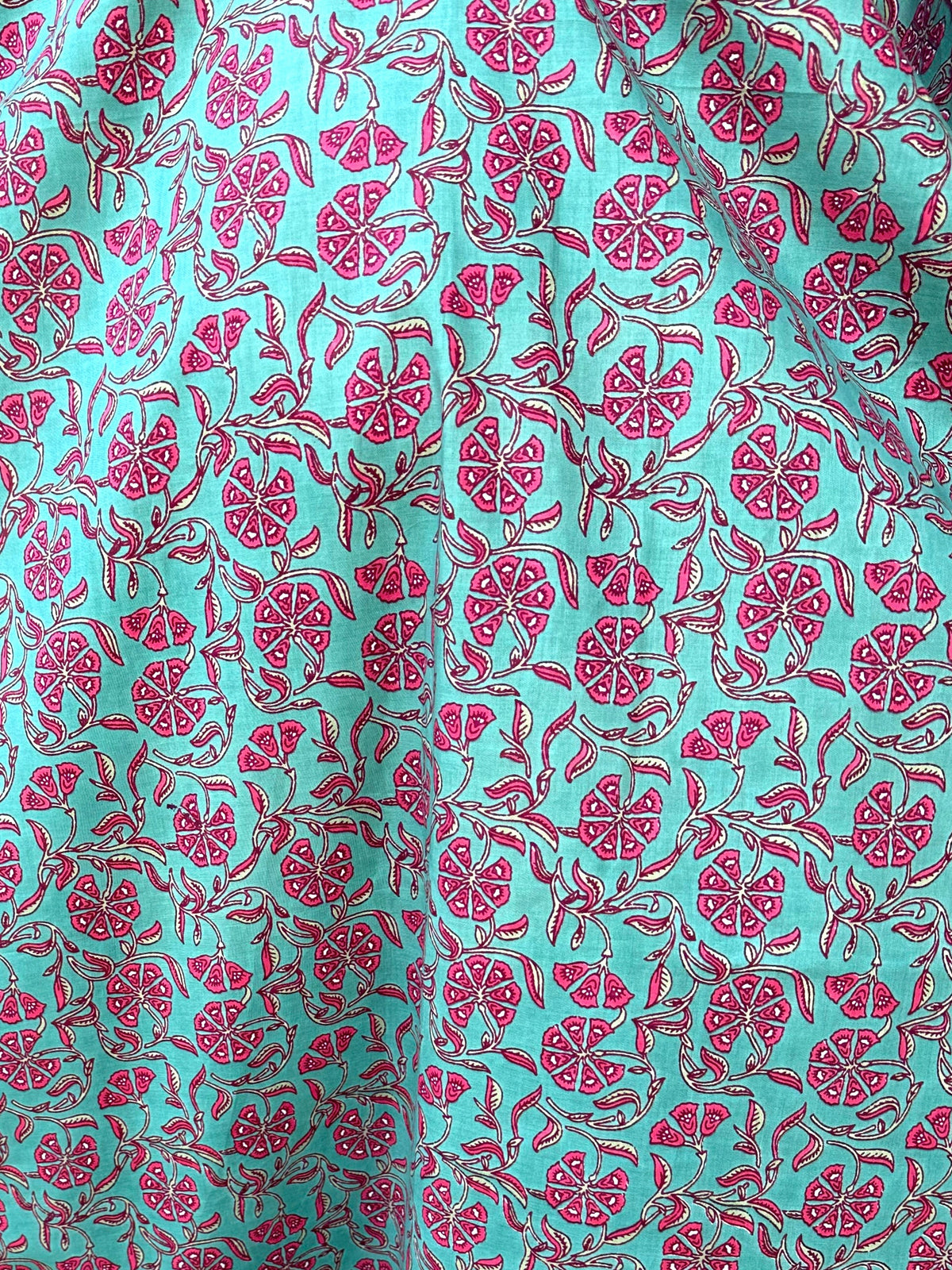 MALA handworks  Evelyn Kaftan in Green and Floral Pattern