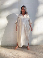 MALA handworks  Evelyn Kaftan in Natural White and Pockets - Limited Edition