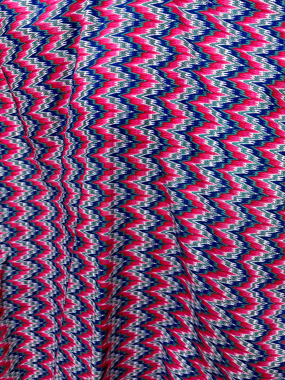 MALA handworks  Evelyn Kaftan in Red and Blue Abstract Pattern