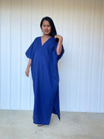 MALA handworks Grace Double Gauze Cotton Kaftan in Indigo Blue