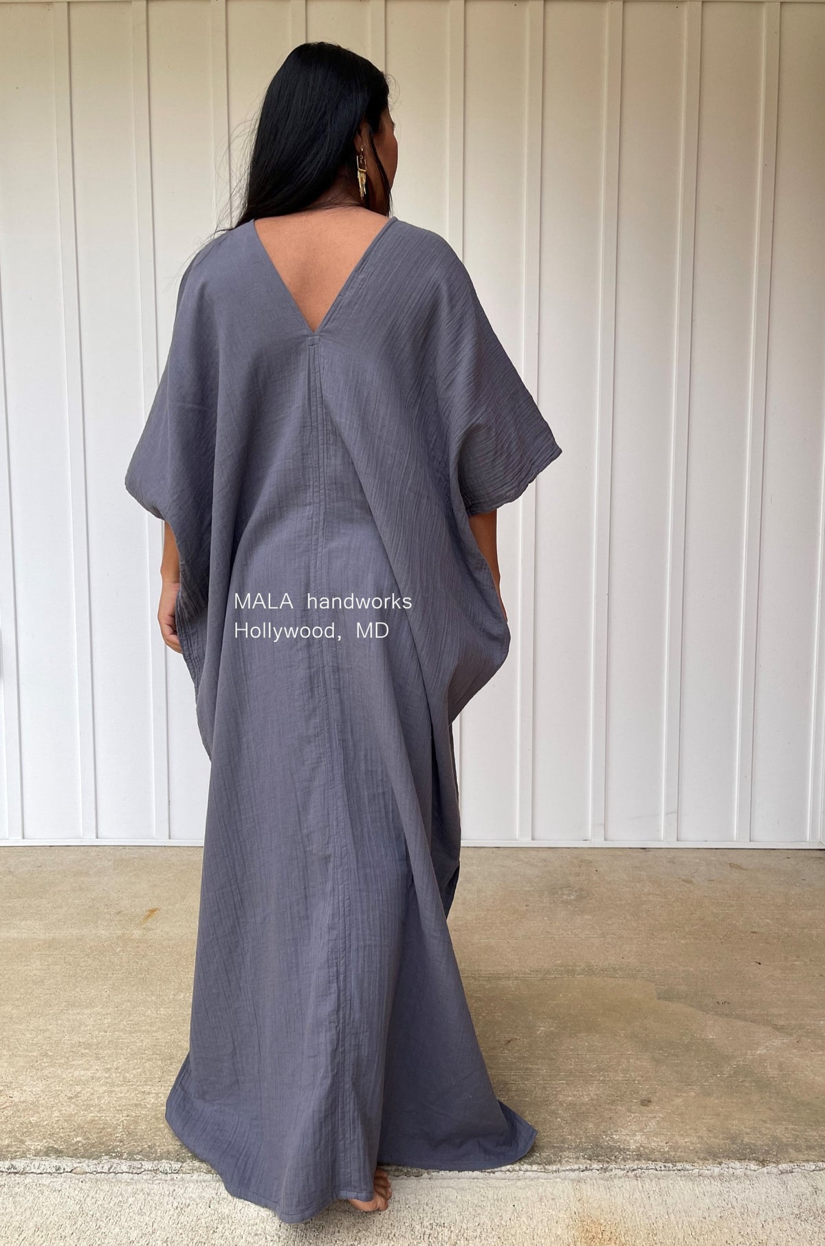 MALA handworks  Grace Double Gauze Cotton Kaftan in Purple Lavender