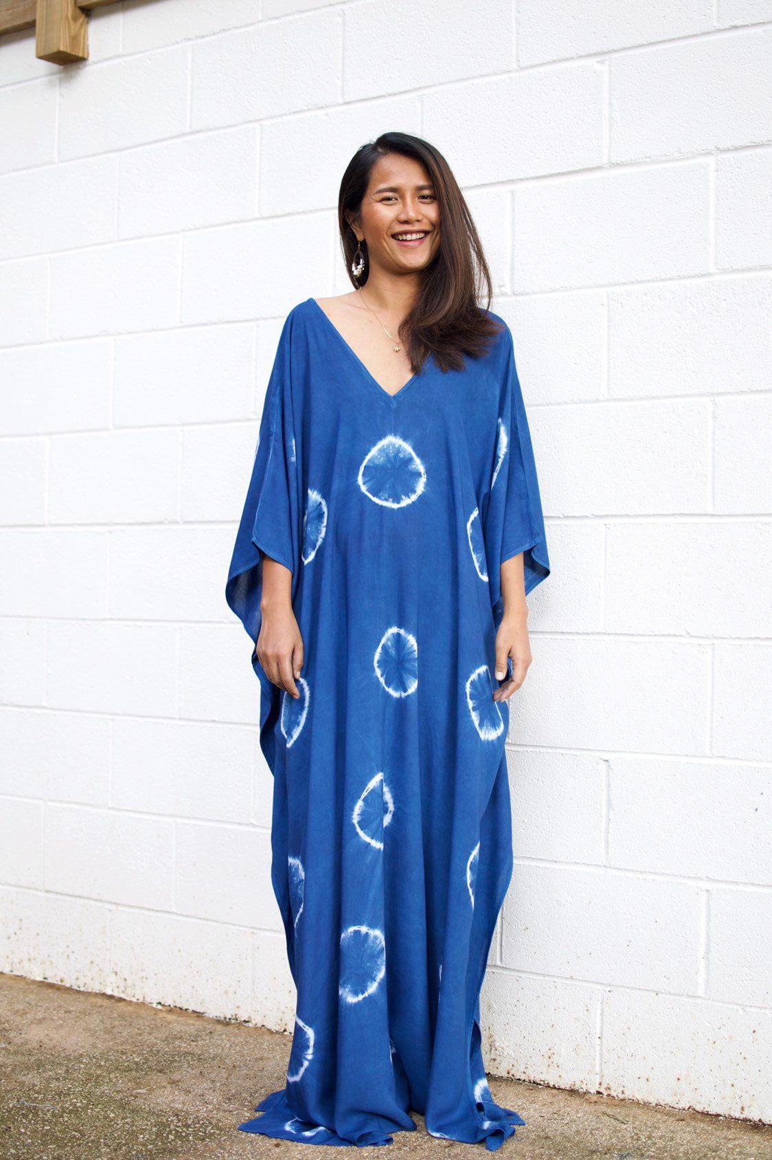 MALA handworks 45 Indigo Kaftan in Hand Dyed Indigo Blue