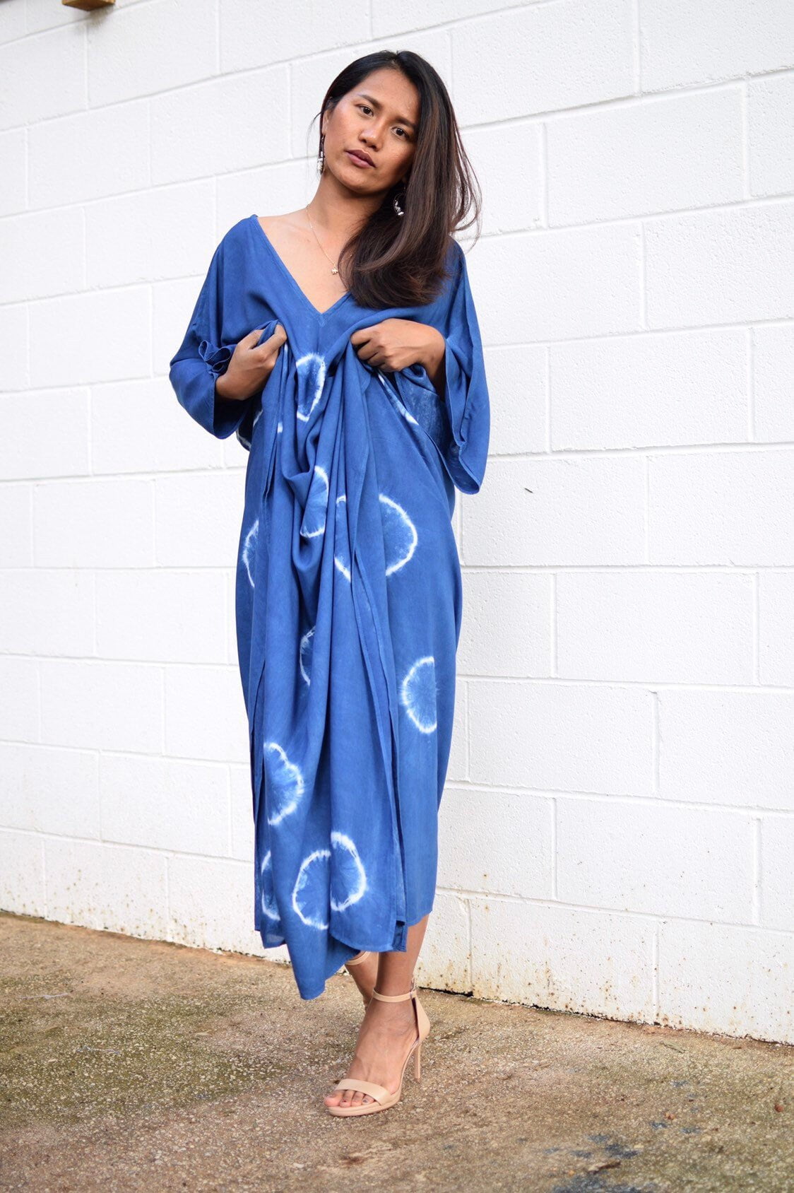 MALA handworks 45 Indigo Kaftan in Hand Dyed Indigo Blue