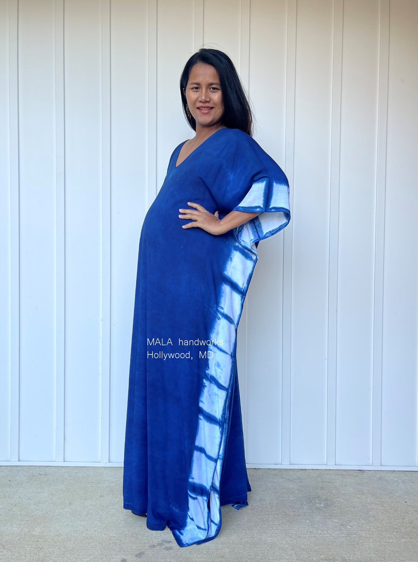 MALA handworks 53 Indigo Kaftan in Hand Dyed Indigo Blue