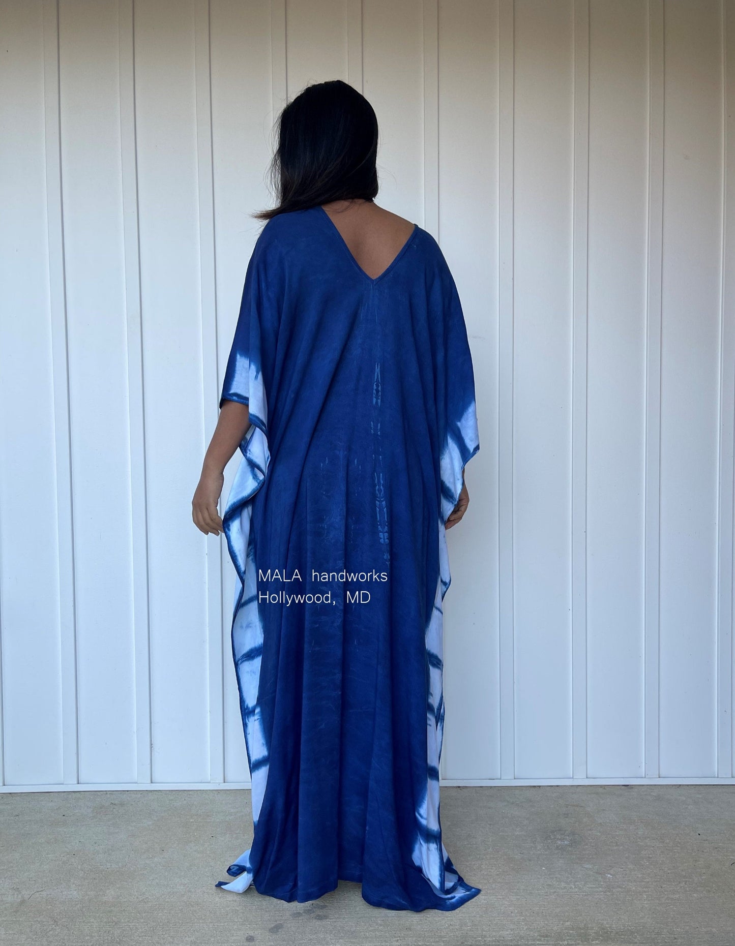 MALA handworks 53 Indigo Kaftan in Hand Dyed Indigo Blue