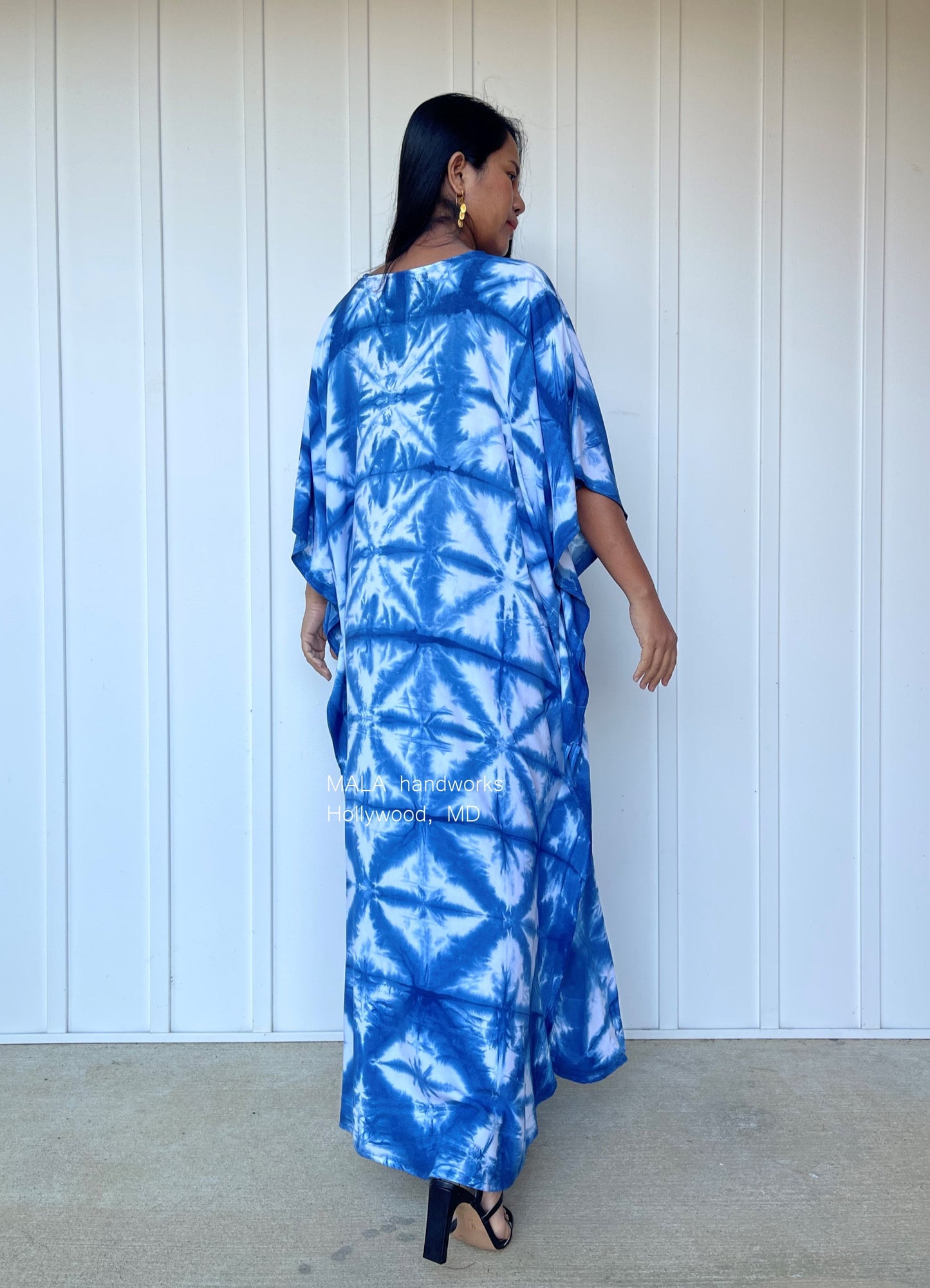 MALA handworks Indigo Kaftan in Hand Dyed Indigo Blue