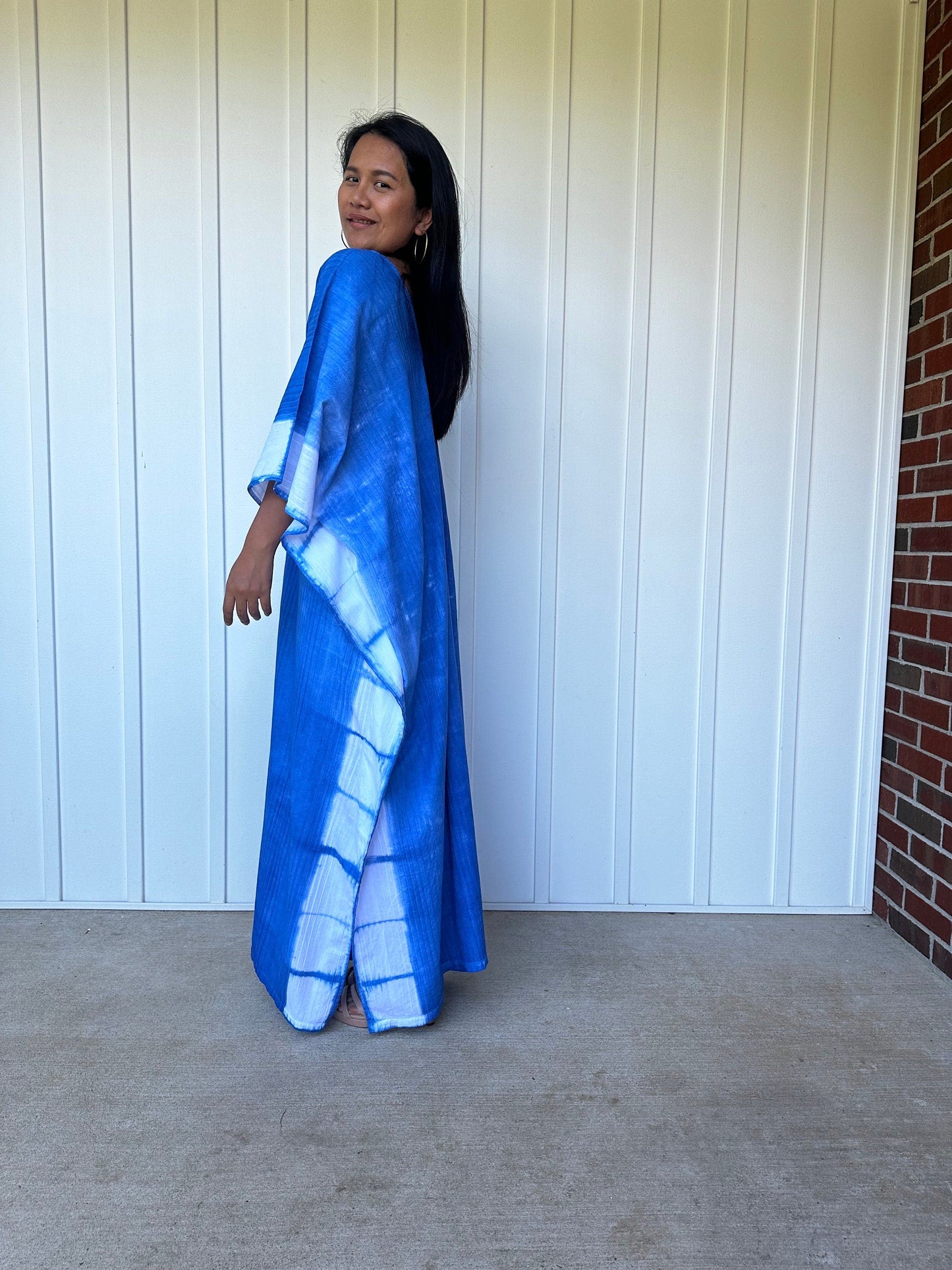 MALA handworks Indigo Kaftan in Hand Dyed Indigo Blue