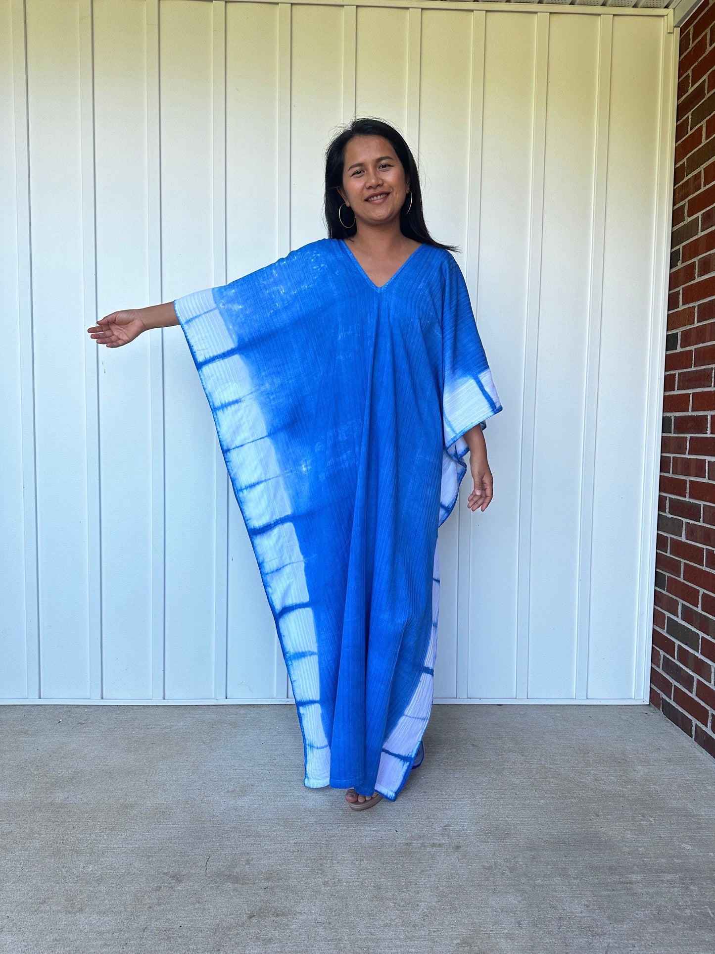 MALA handworks Indigo Kaftan in Hand Dyed Indigo Blue