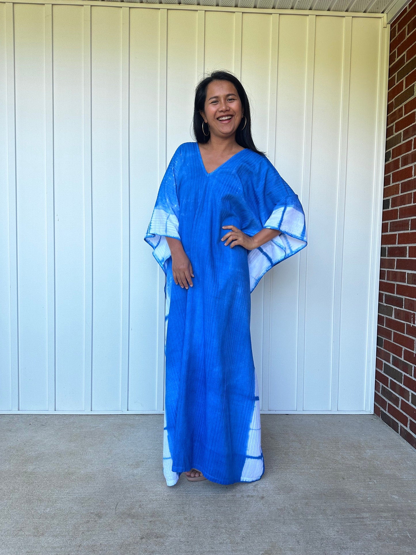 MALA handworks Indigo Kaftan in Hand Dyed Indigo Blue