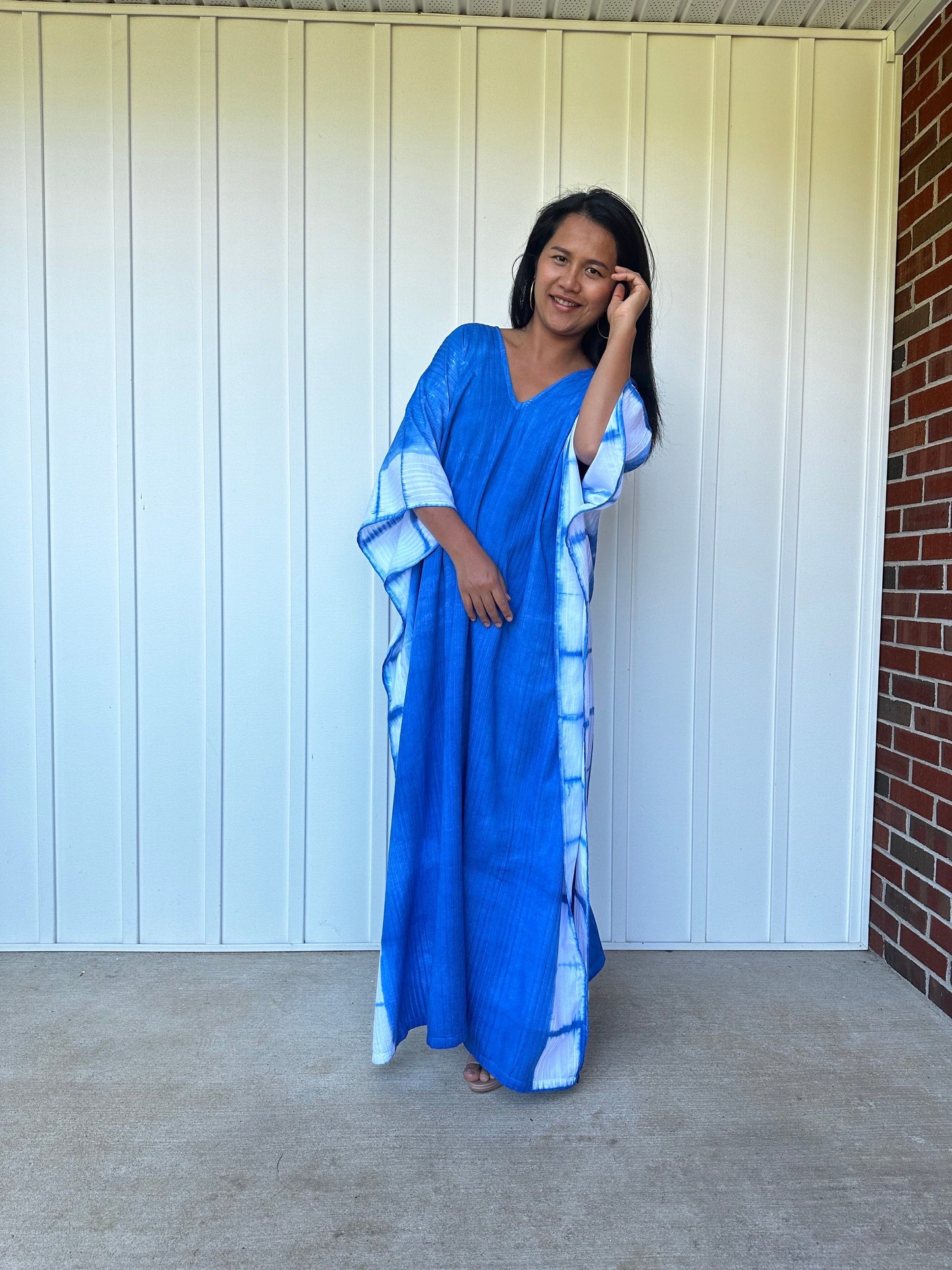 MALA handworks Indigo Kaftan in Hand Dyed Indigo Blue