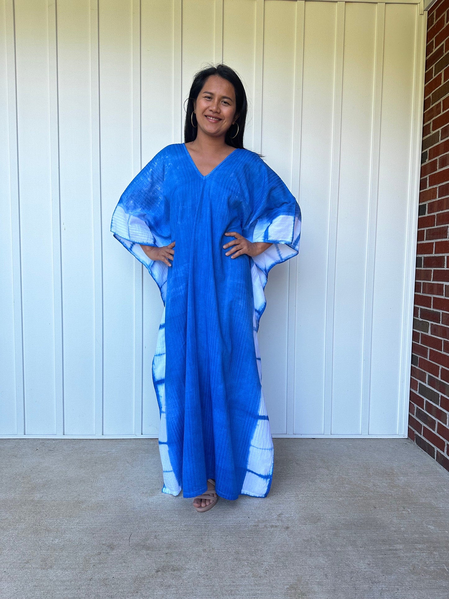MALA handworks Indigo Kaftan in Hand Dyed Indigo Blue