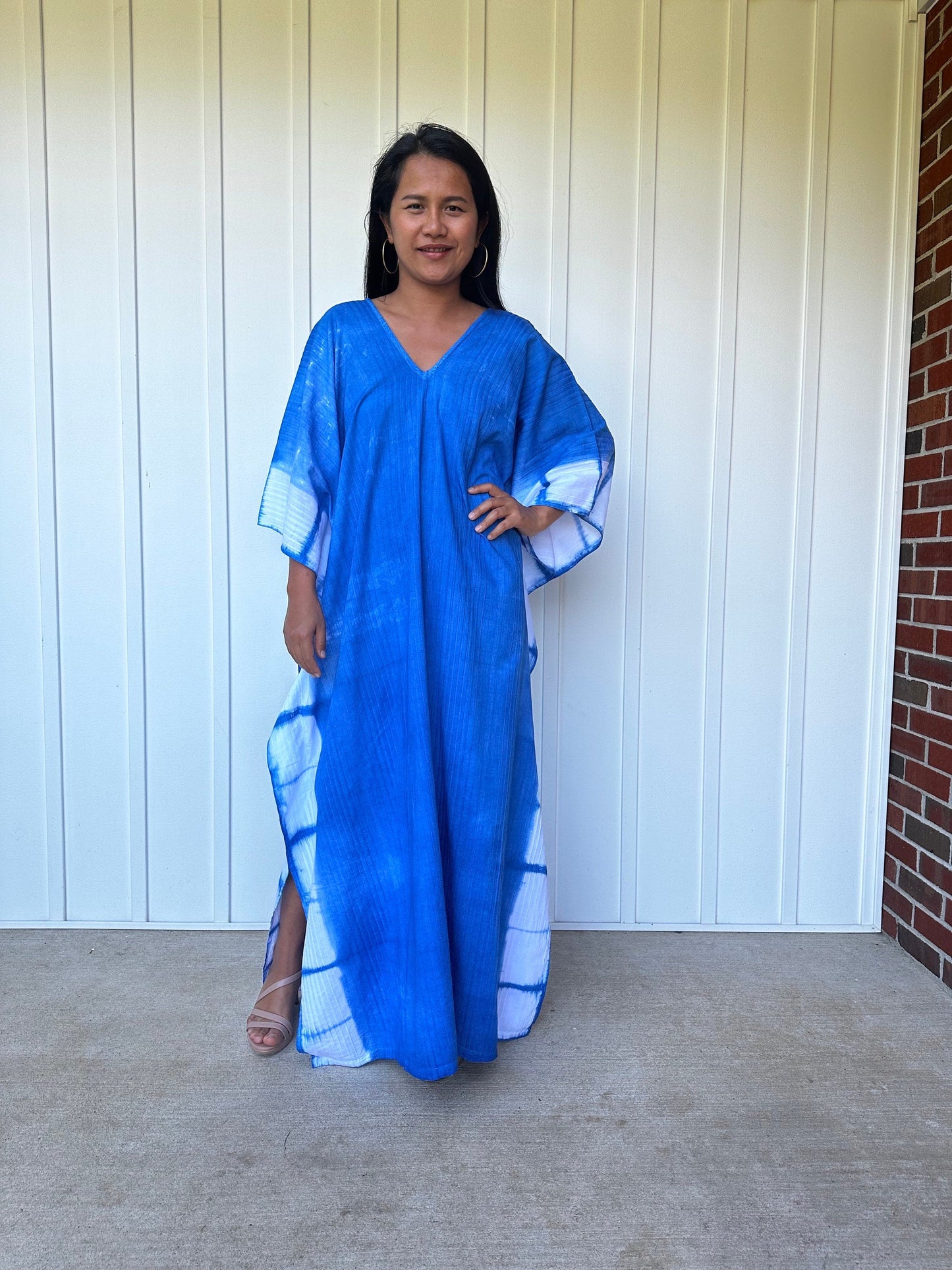 MALA handworks Indigo Kaftan in Hand Dyed Indigo Blue