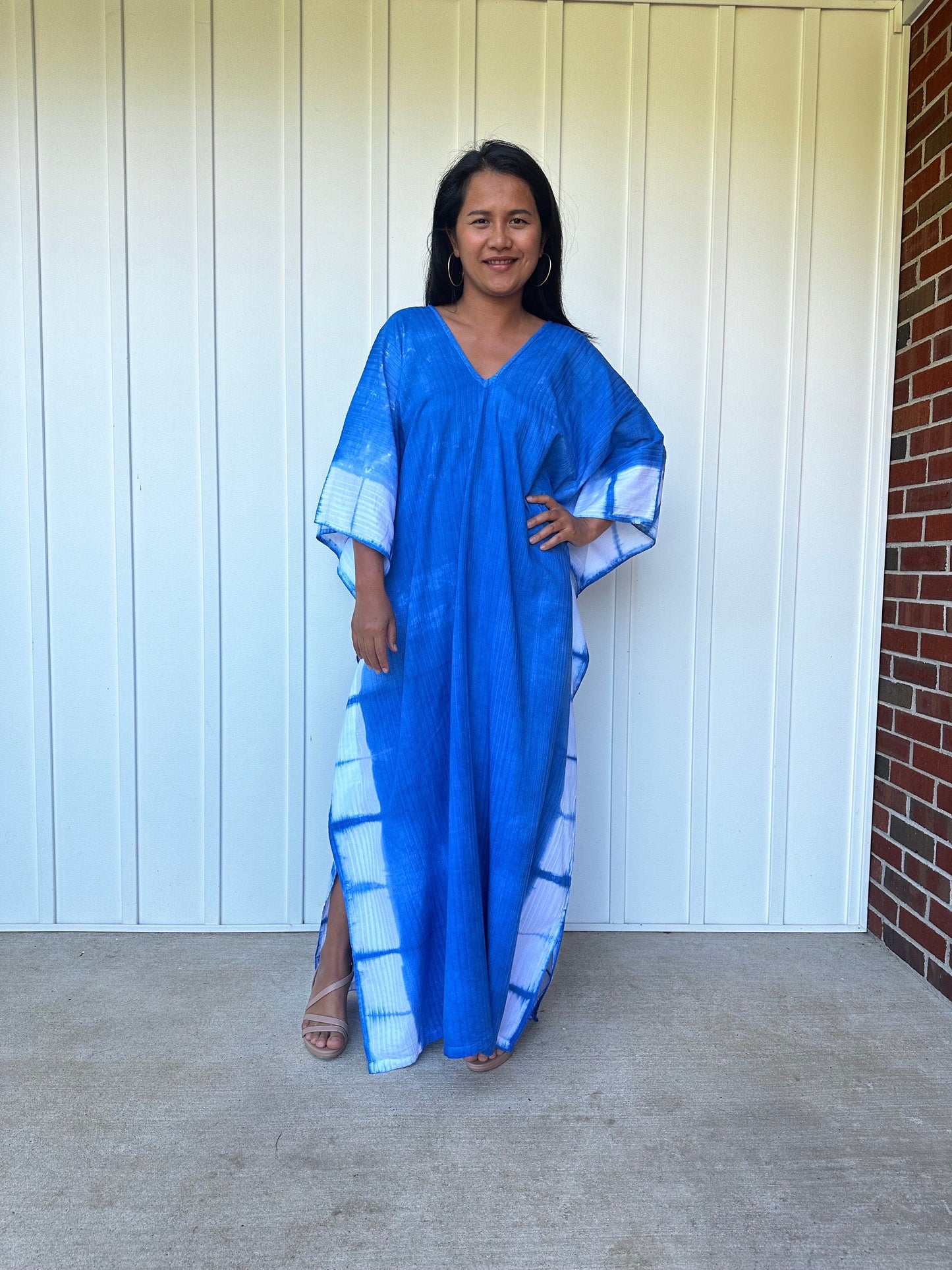 MALA handworks Indigo Kaftan in Hand Dyed Indigo Blue
