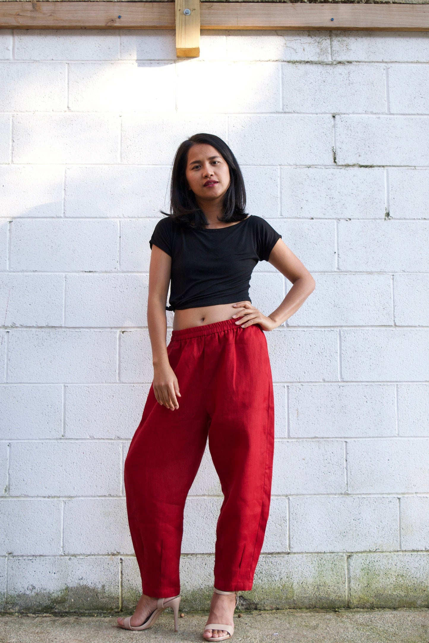 MALA handworks Ruby Lyla Linen pants in Red