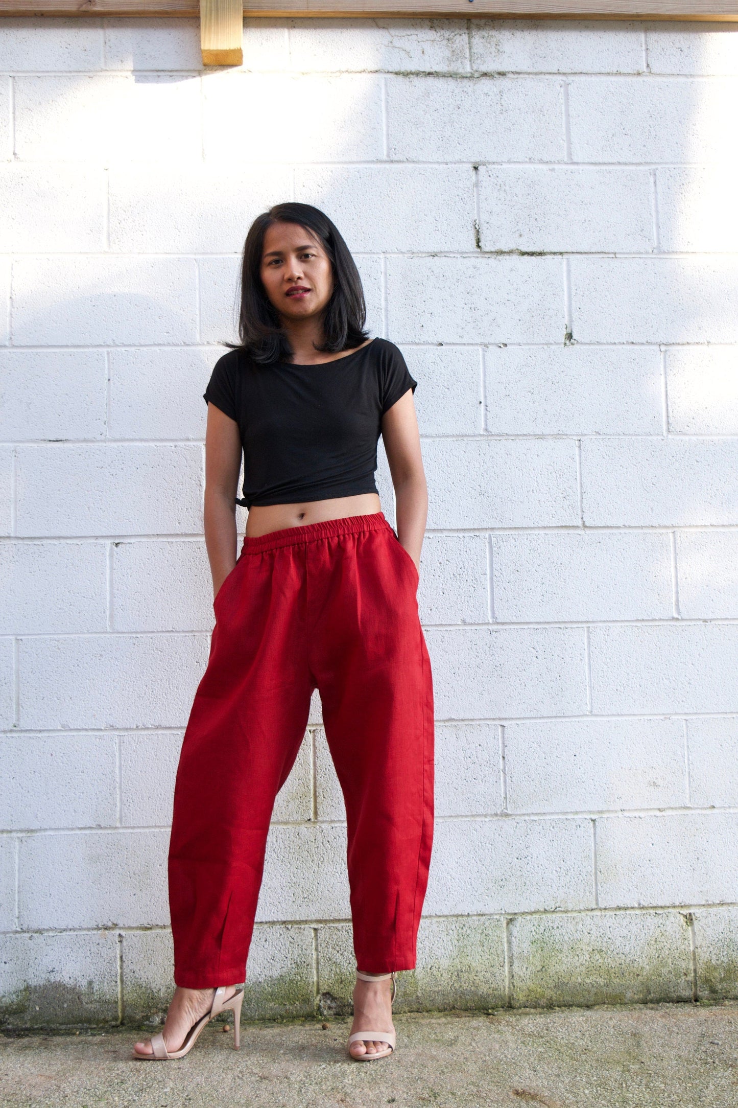 MALA handworks Ruby Lyla Linen pants in Red