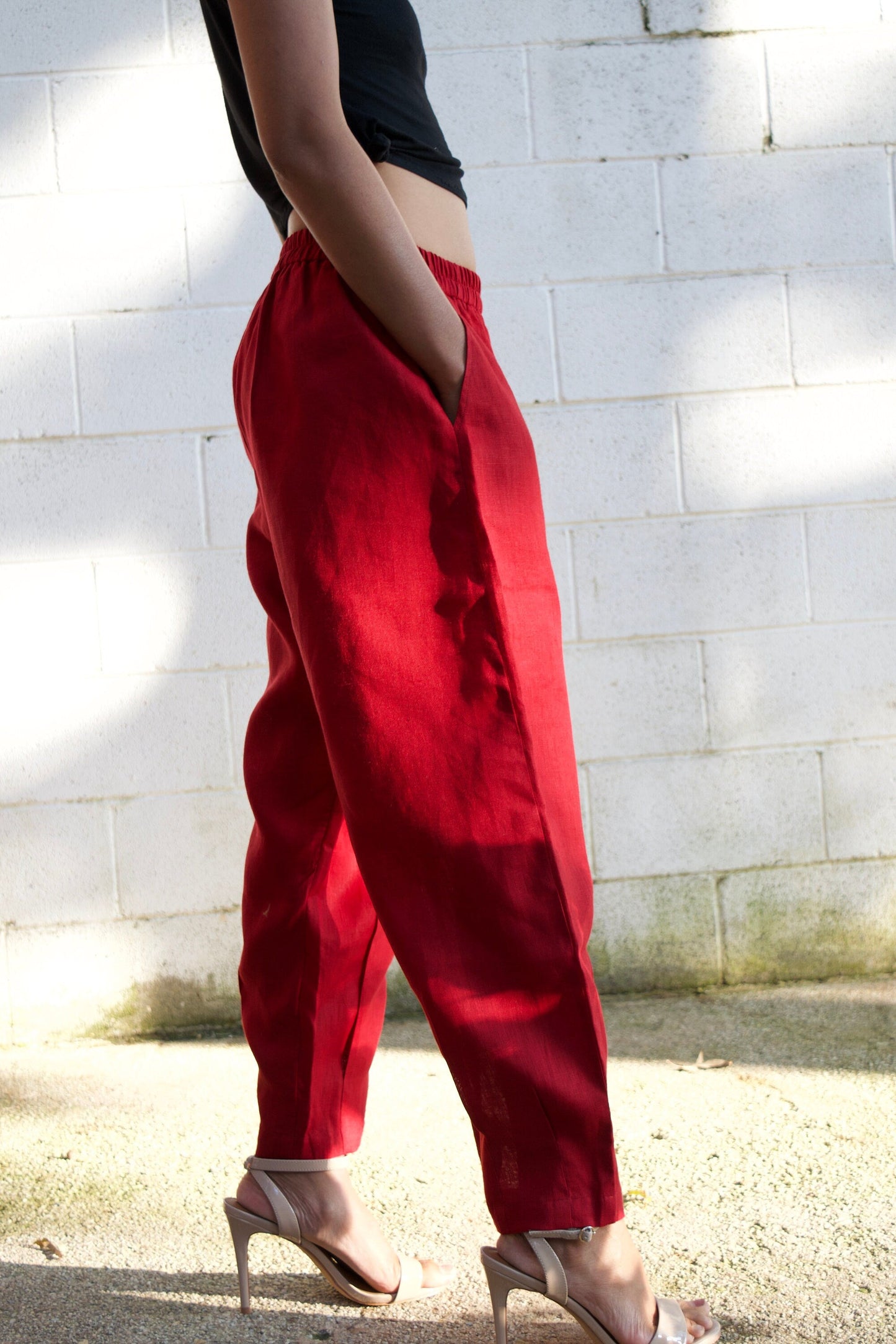 MALA handworks Ruby Lyla Linen pants in Red