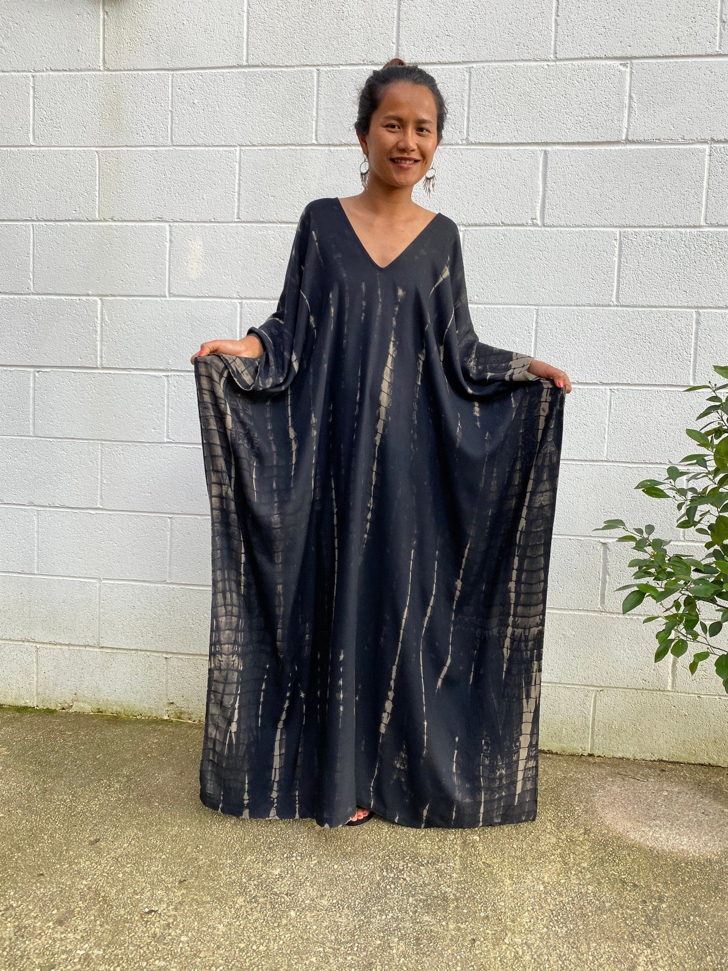MALA handworks Mala Kaftan in Black Tie Dye