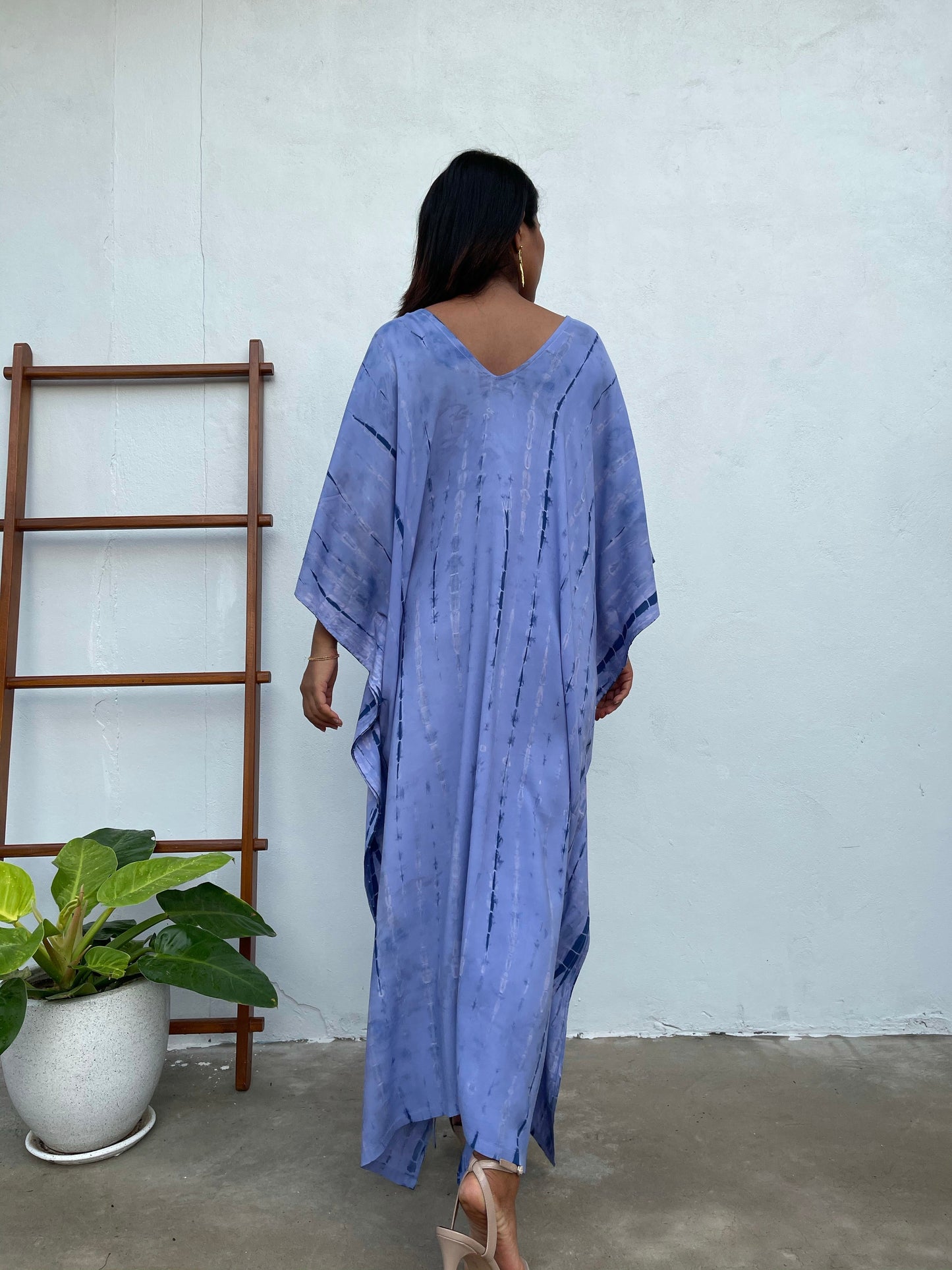 MALA handworks Mala Kaftan in Lavender and Blue Tie Dye