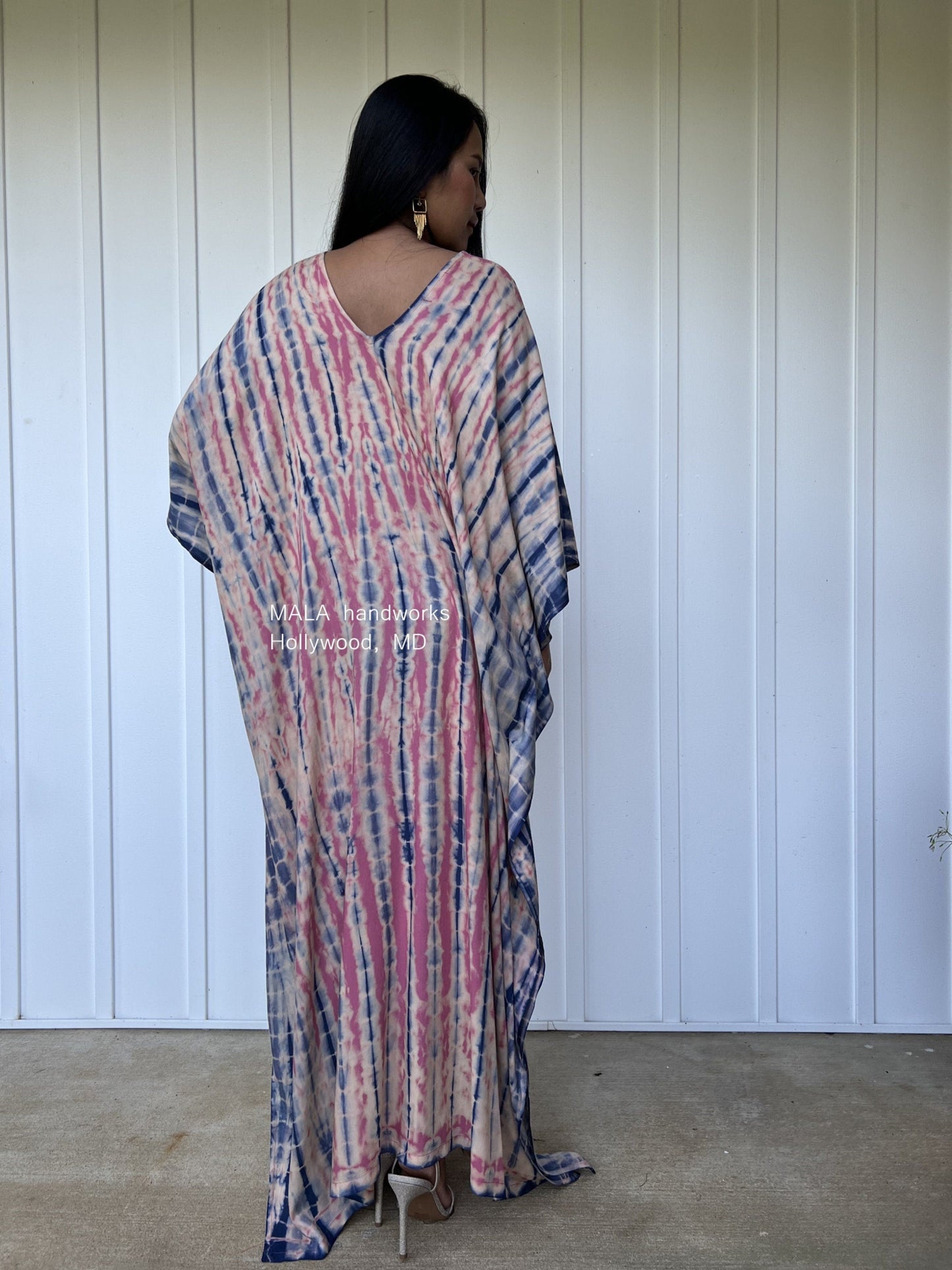 MALA handworks Mala Kaftan in Pink and Blue Tie Dye