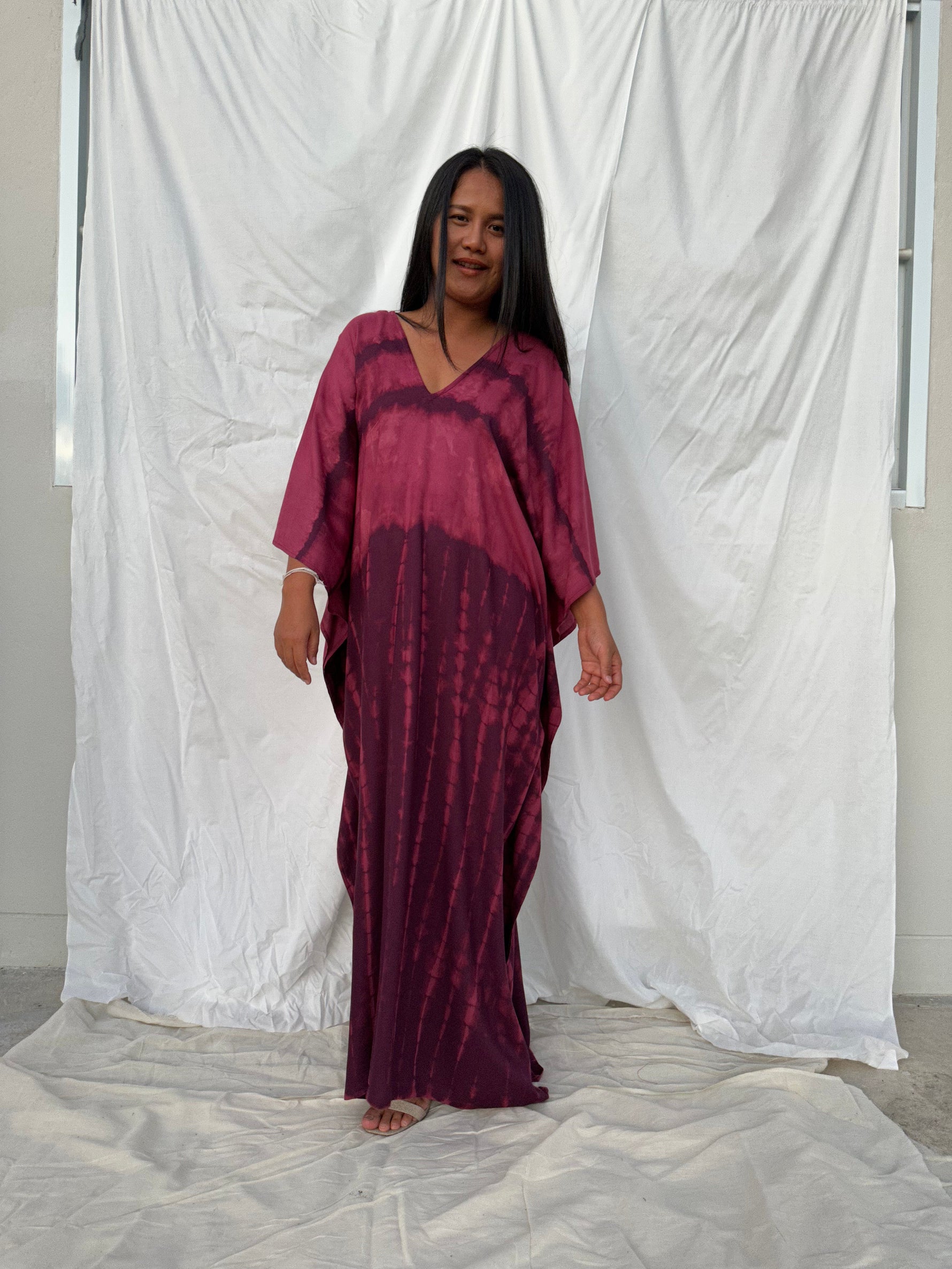MALA handworks Mala Kaftan in Purple Tie Dye