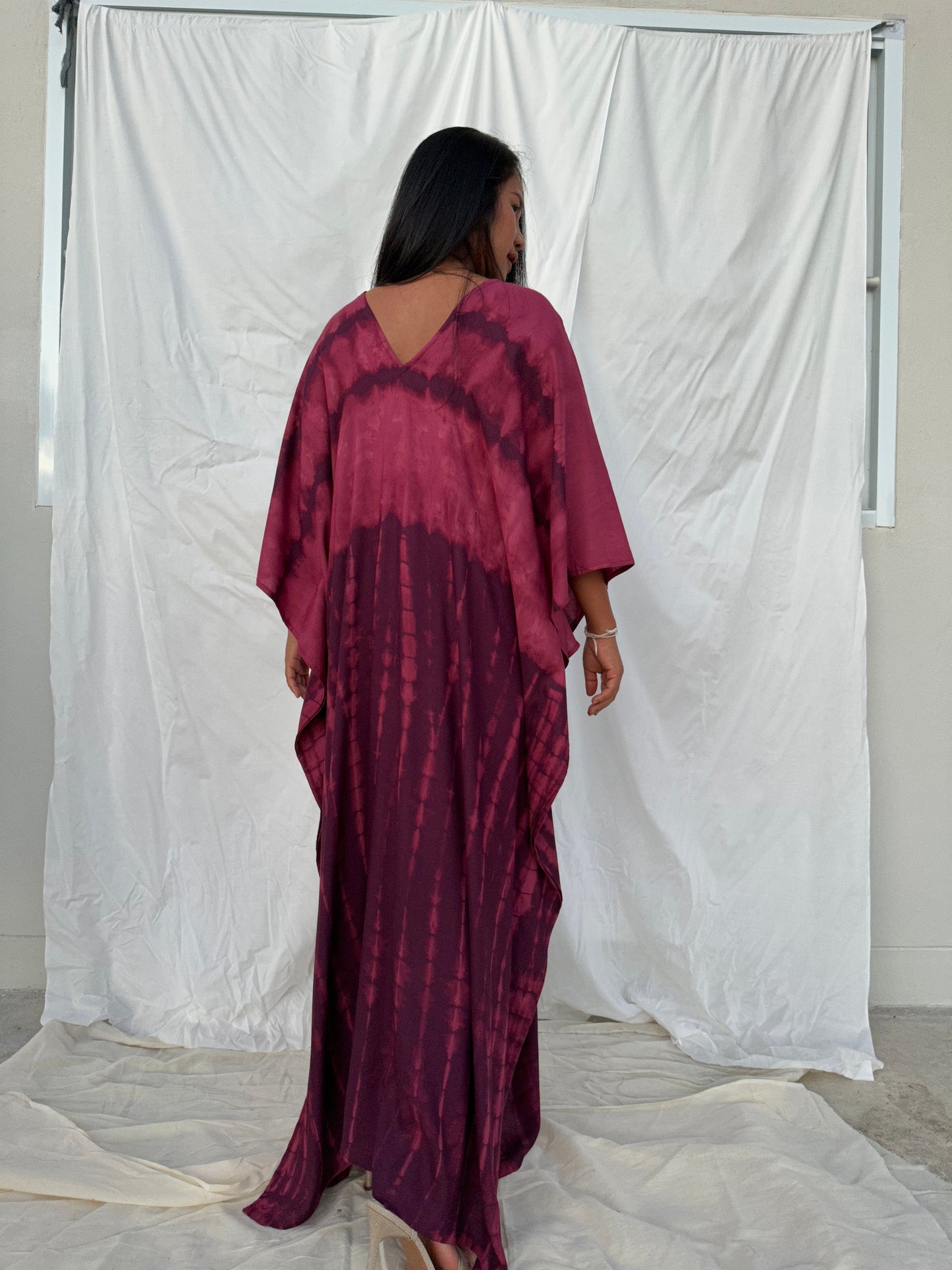 MALA handworks Mala Kaftan in Purple Tie Dye