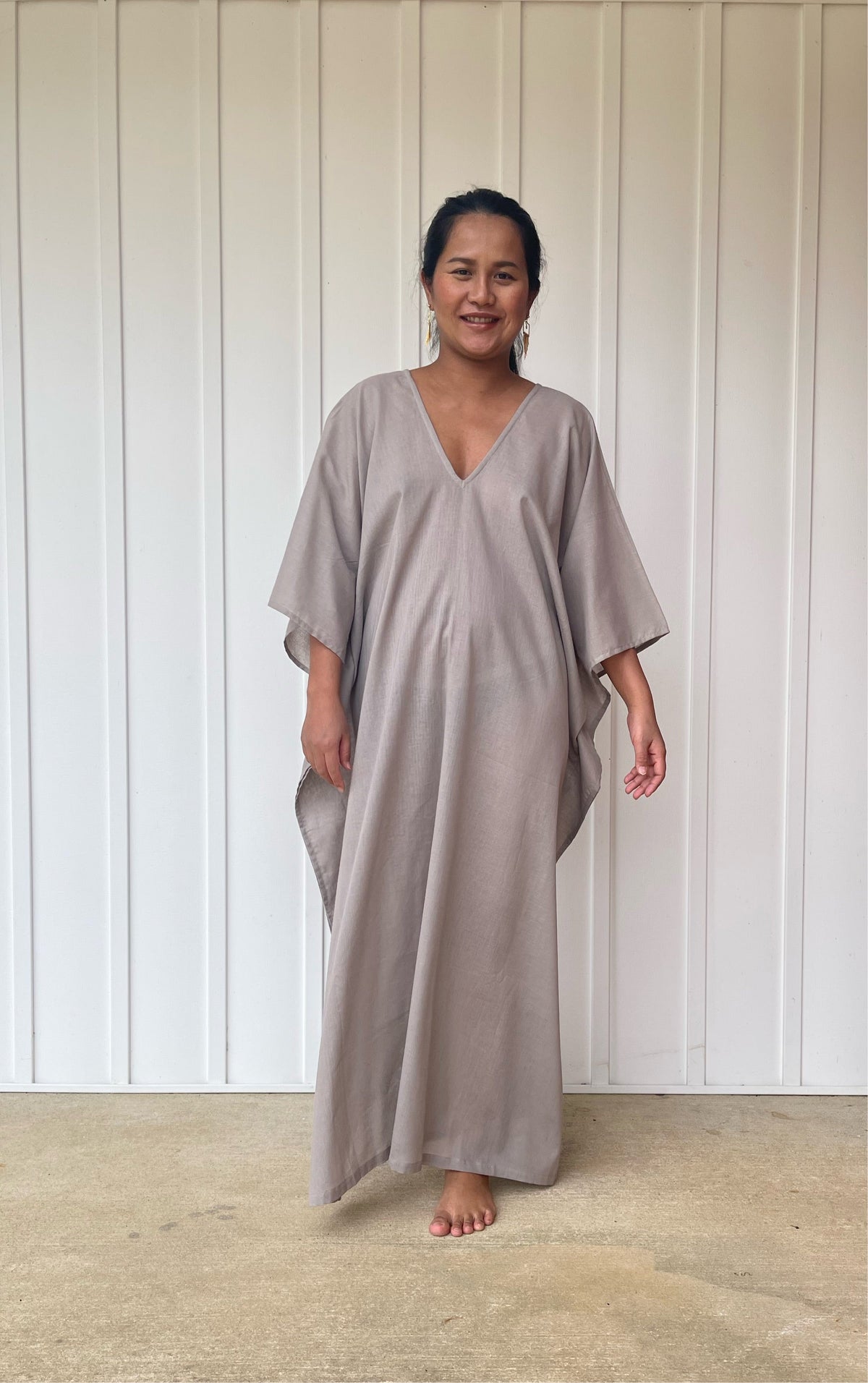 MALA handworks Olena semi sheer Kaftan in Earthy Brown