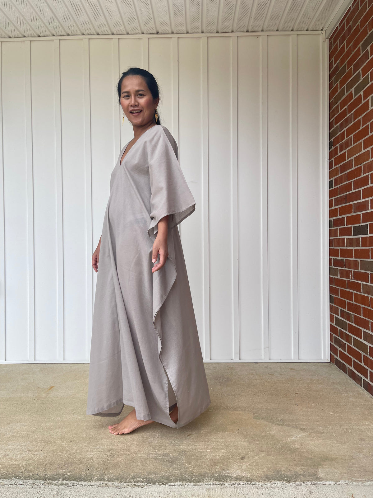 MALA handworks Olena semi sheer Kaftan in Earthy Brown