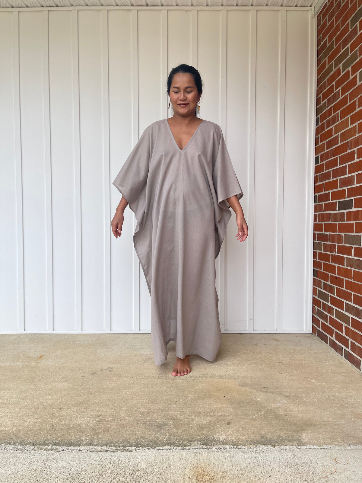 MALA handworks Olena semi sheer Kaftan in Earthy Brown