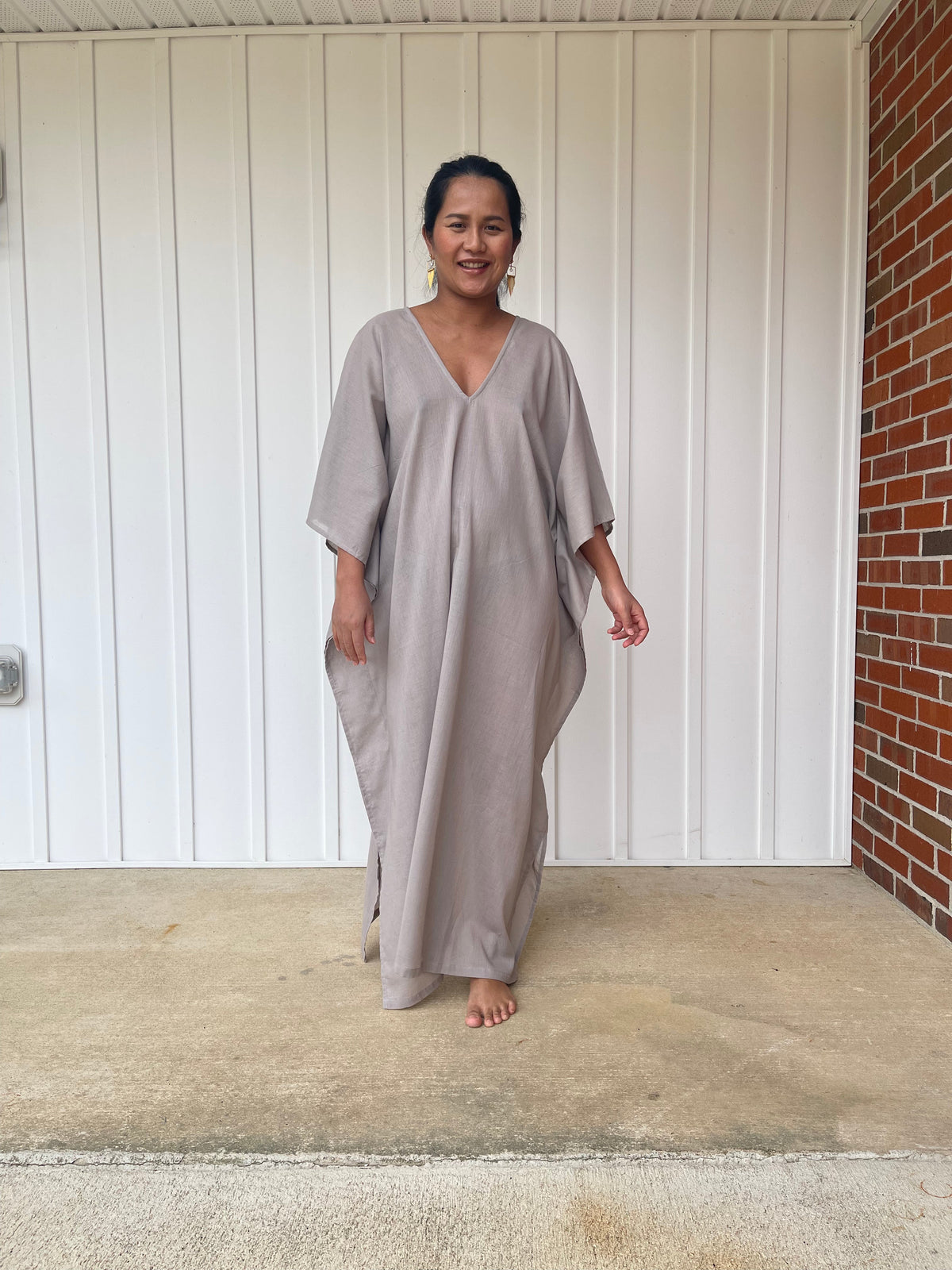 MALA handworks Olena semi sheer Kaftan in Earthy Brown
