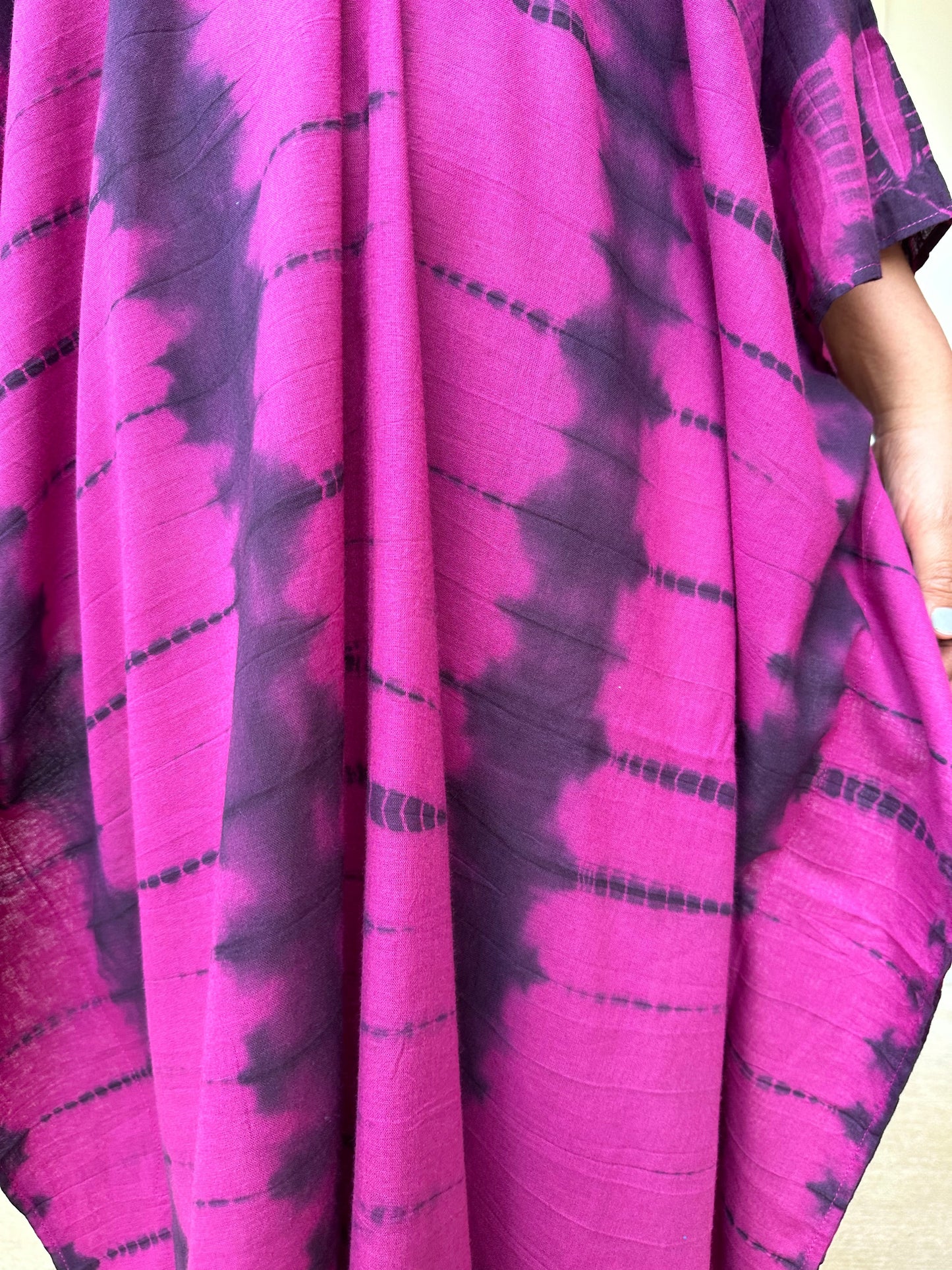MALA handworks Olena semi sheer Kaftan in Green and Black Tie Dye